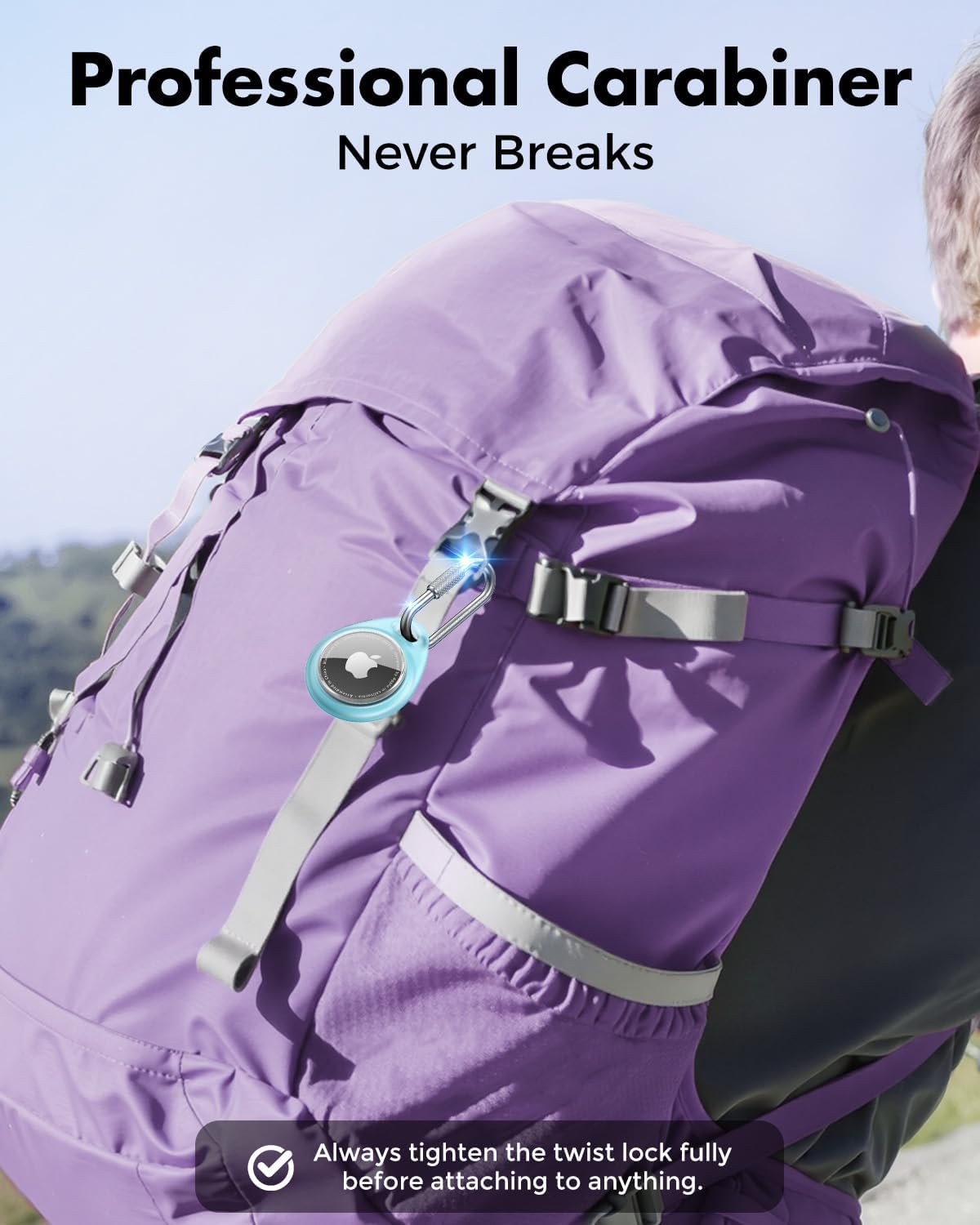 FUNDA PARA AIRTAG UNBREAKCABLE CON MOSQUETÓN PROFESIONAL, PACK DE 4 - 2