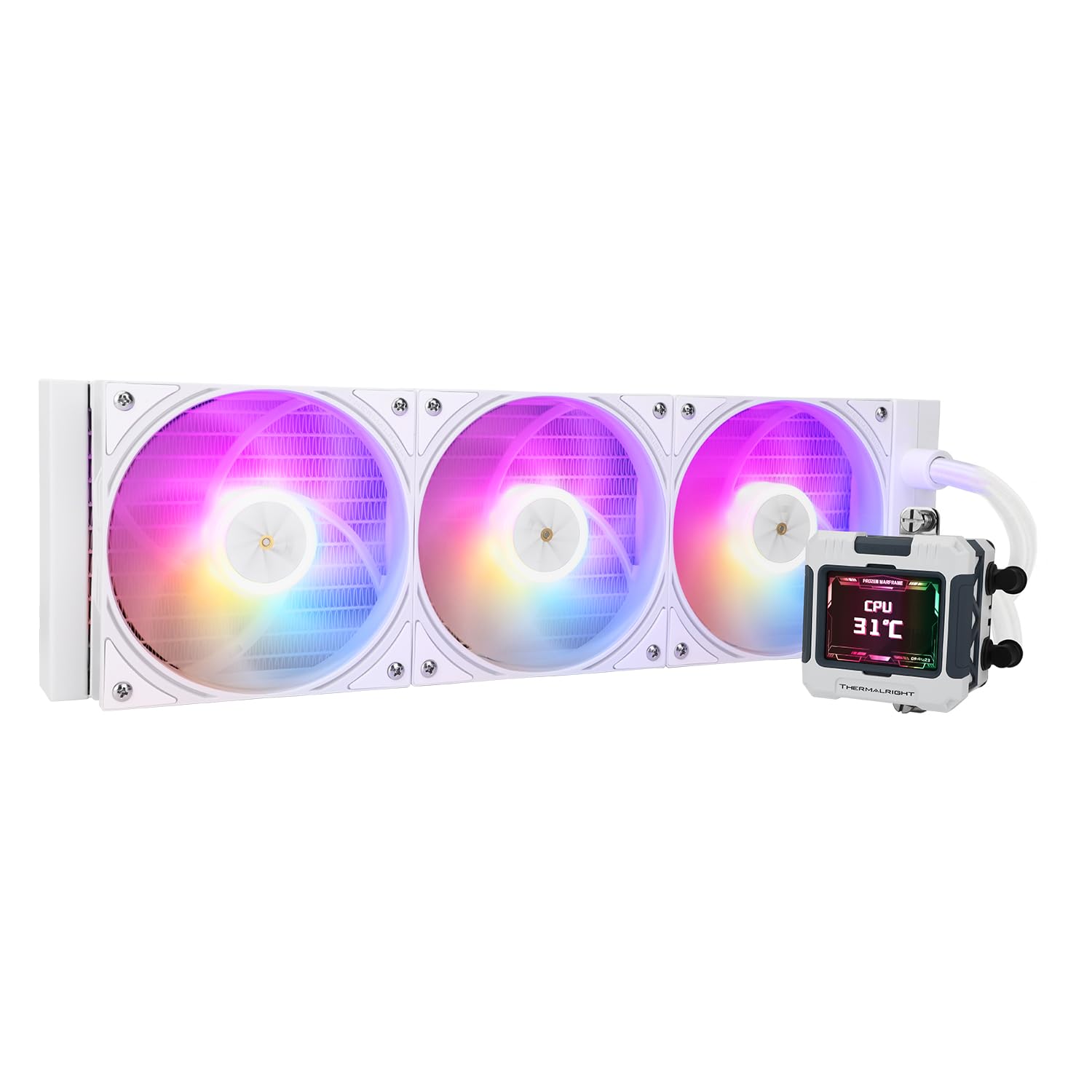 ENFRIADOR LÍQUIDO PARA CPU THERMALRIGHT FW 360 WHITE ARGB 360MM CON PANTALLA LCD IPS - 1