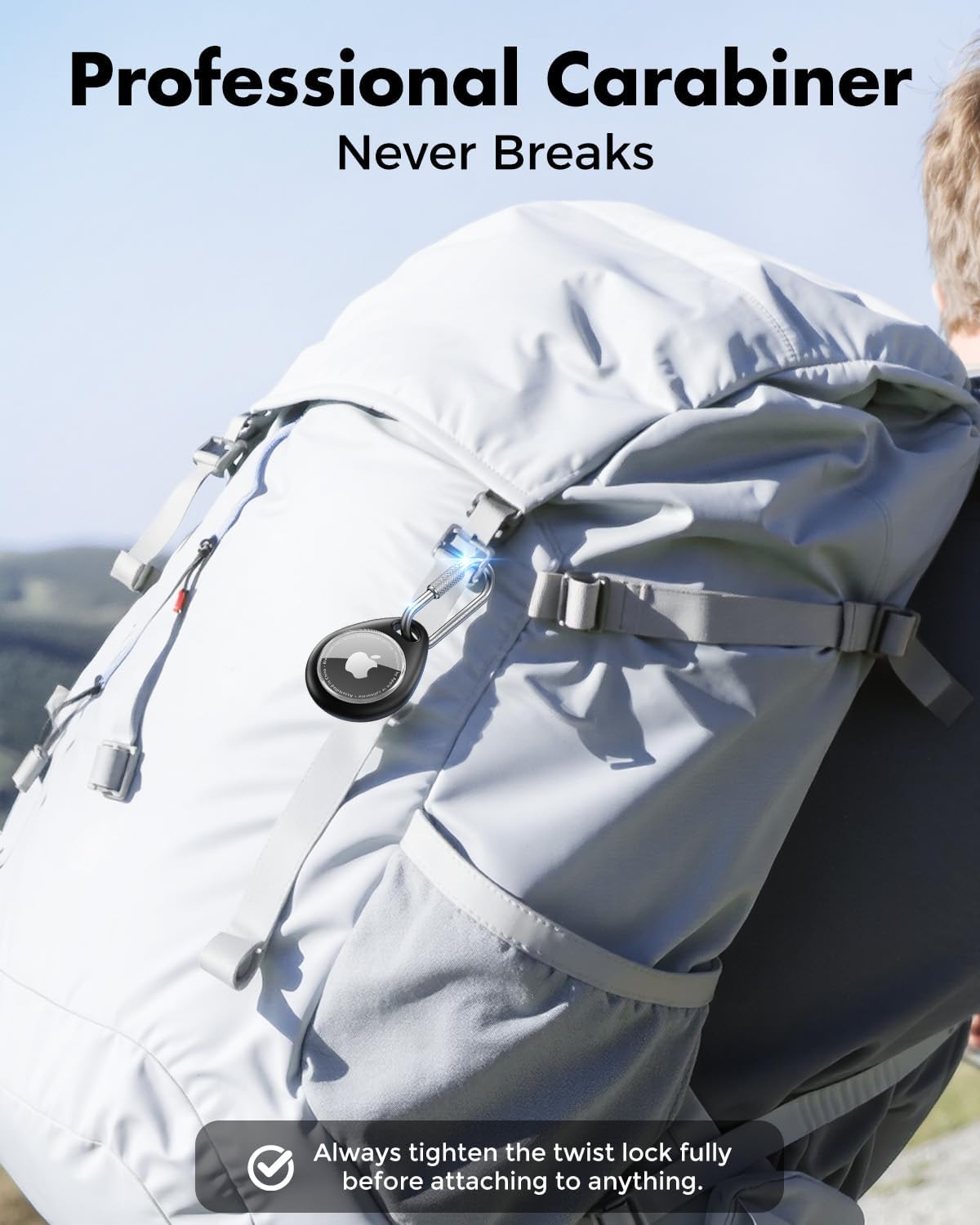 FUNDA PARA AIRTAG UNBREAKCABLE CON MOSQUETÓN PROFESIONAL, PACK DE 4 - 2