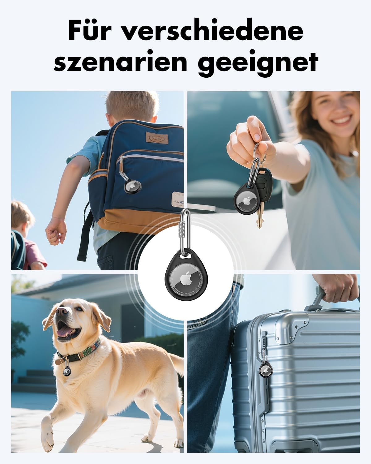 FUNDA PARA AIRTAG UNBREAKCABLE CON MOSQUETÓN PROFESIONAL, PACK DE 4 - 5