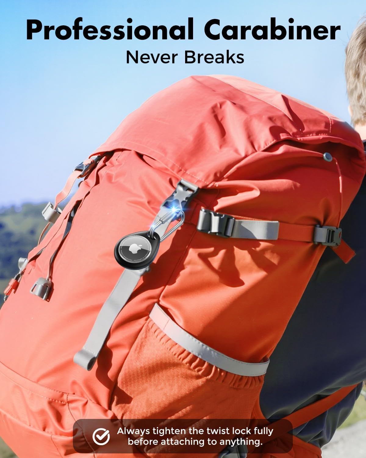 FUNDA PARA AIRTAG UNBREAKCABLE CON MOSQUETÓN PROFESIONAL, PACK DE 4 - 2