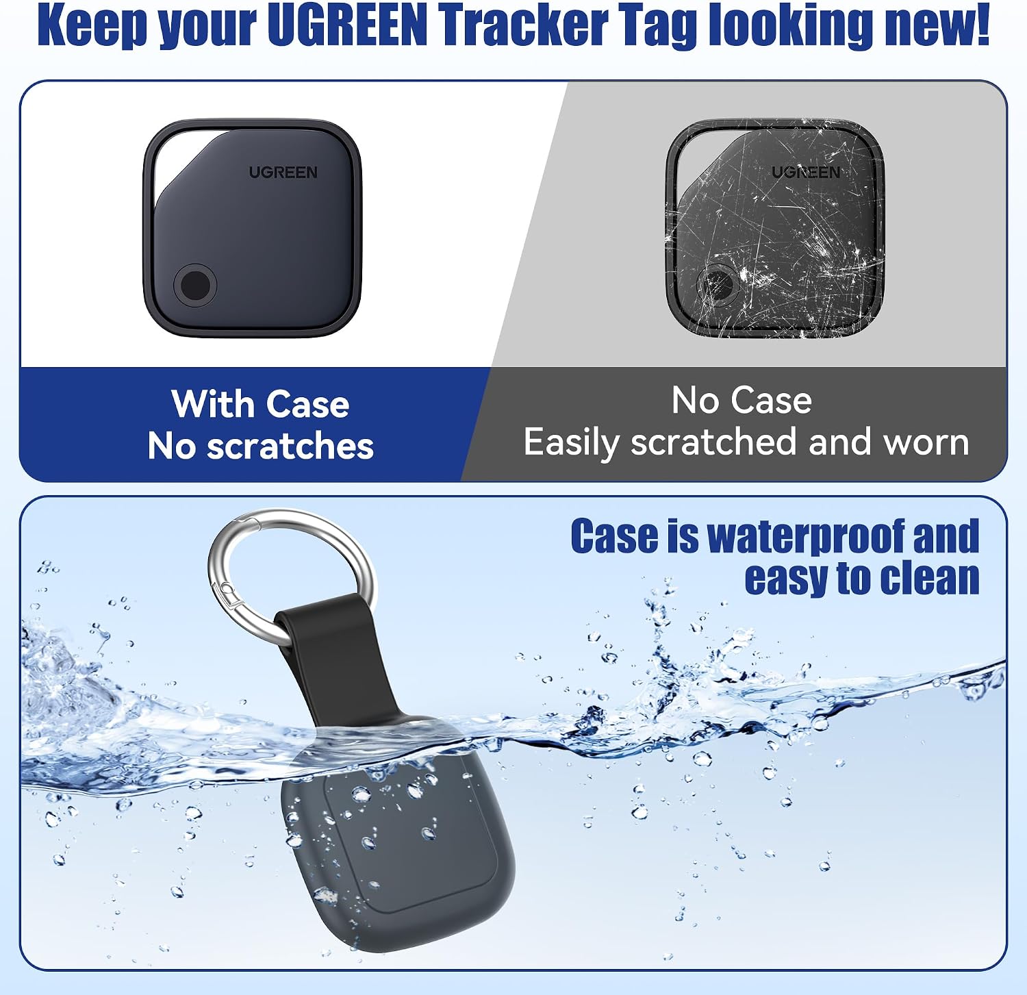FUNDA DE SILICONA IMPERMEABLE DDJ 4 UNIDADES PARA UGREEN TRACKER TAGS - 5