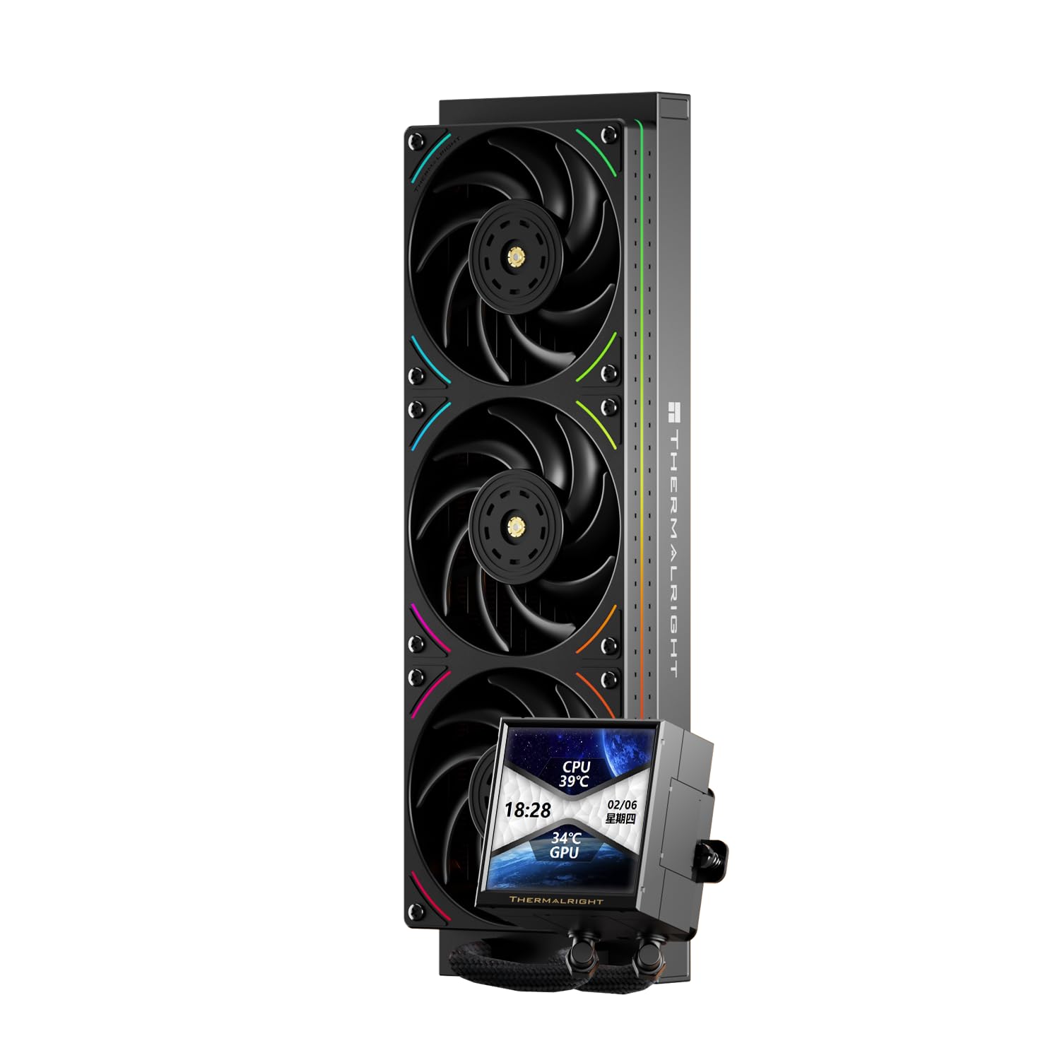 ENFRIADOR LÍQUIDO PARA CPU THERMALRIGHT PEERLESS VISION 360 UB ARGB NEGRO CON PANTALLA IPS 3.95 PULGADAS - 1