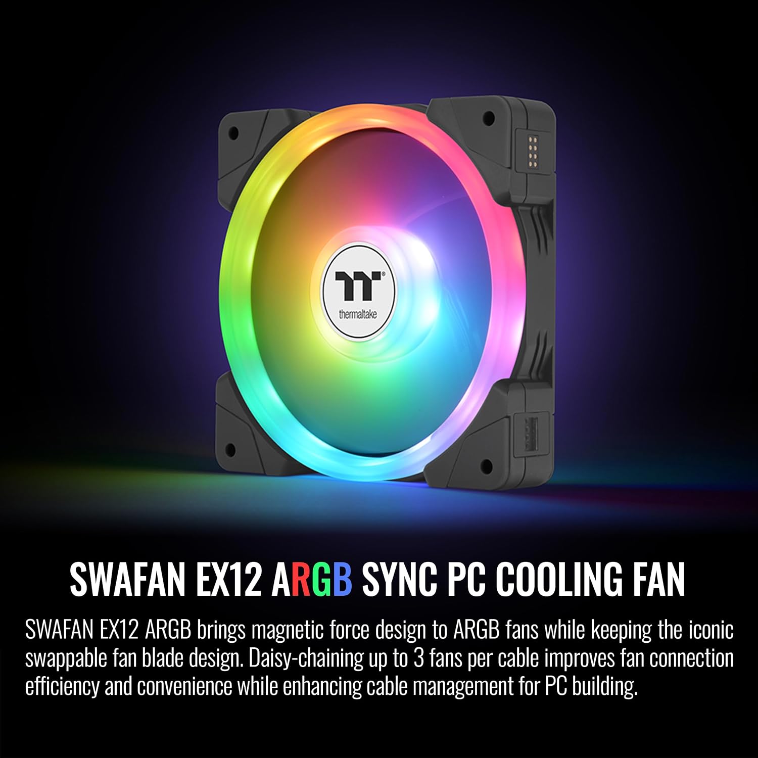 COOLER INTERNO THERMALTAKE SWAFAN EX 12 ARGB 3 UNIDADES 120MM 500-2000 RPM - 2