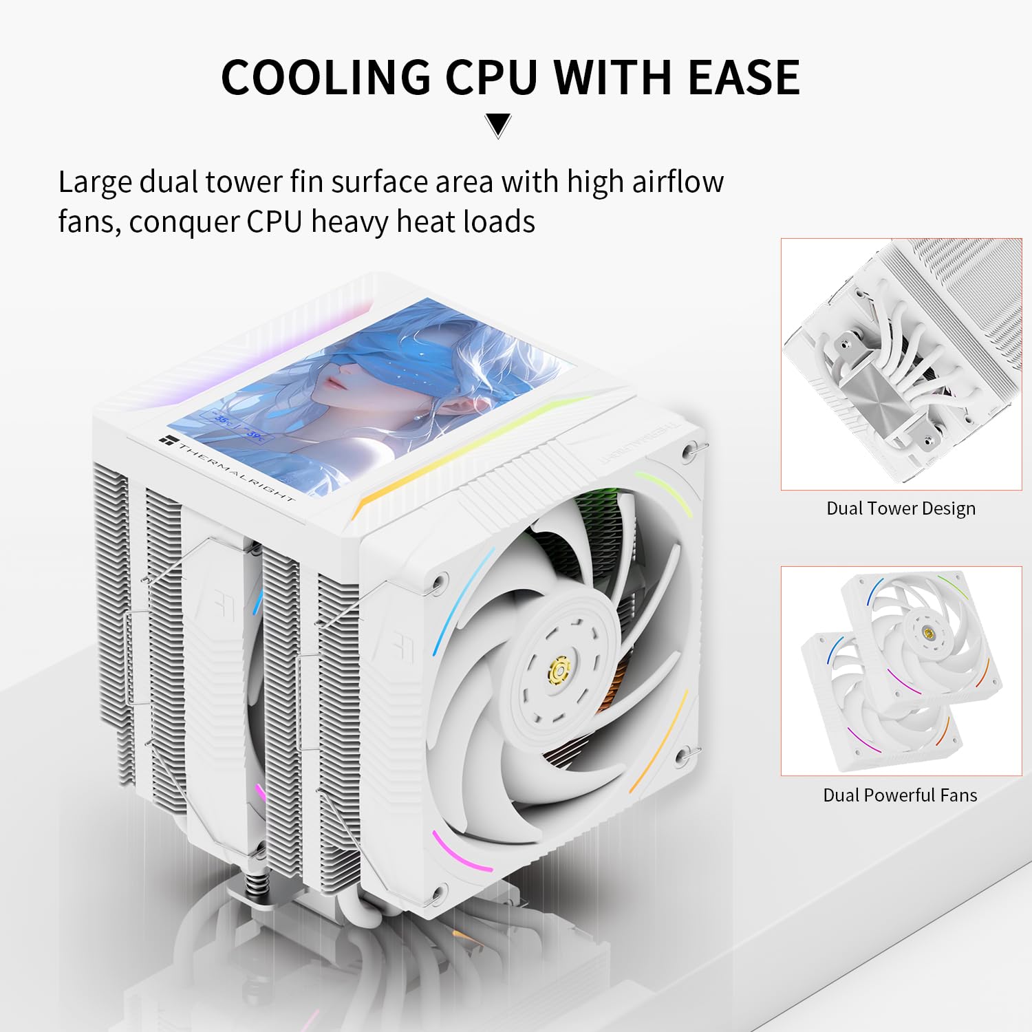 REFRIGERADOR DE CPU THERMALRIGHT TR PEERLESS ASSASSIN 120 VISION MAX ARGB BLANCO - 2
