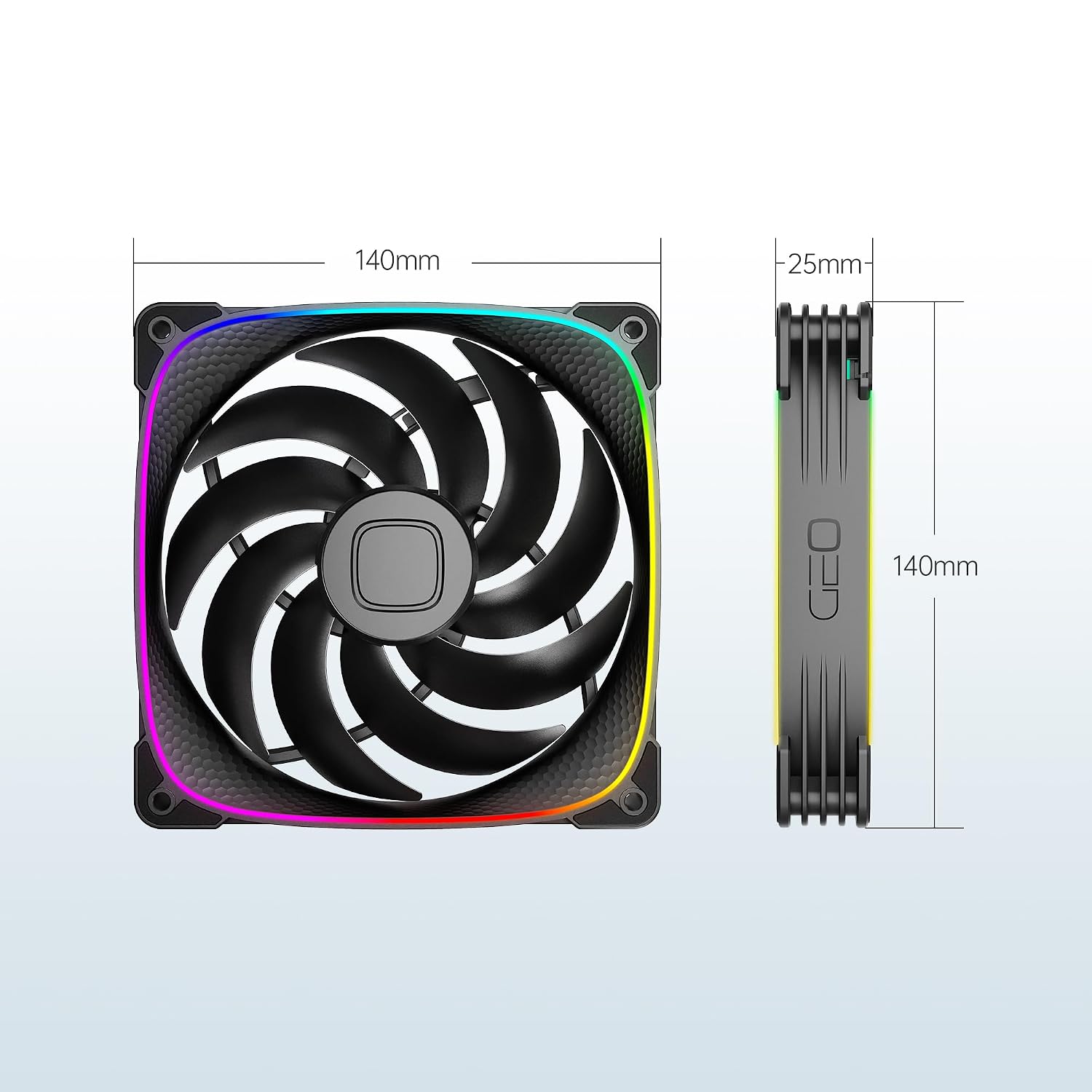 COOLER INTERNO GEOMETRIC FUTURE SQUAMA 2503 RGB PWM 140MM 3 UNIDADES NEGRO - 4