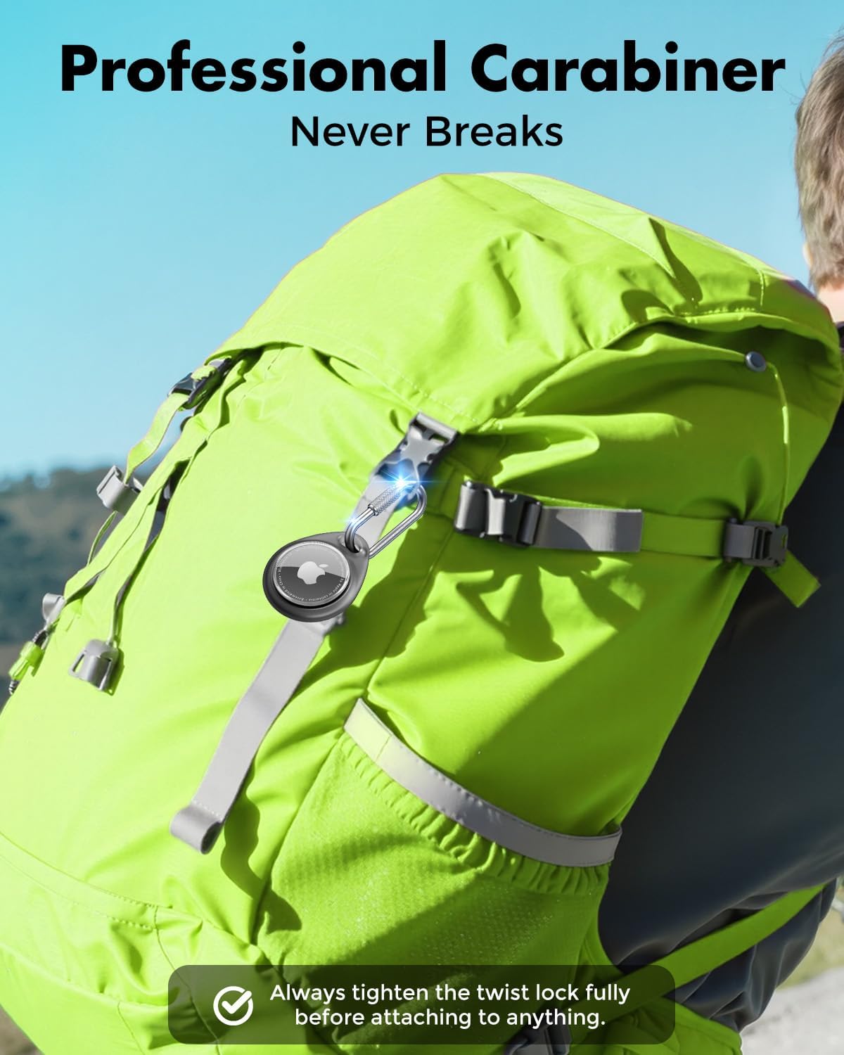 FUNDA PARA AIRTAG UNBREAKCABLE CON MOSQUETÓN PROFESIONAL 4 UNIDADES - 2