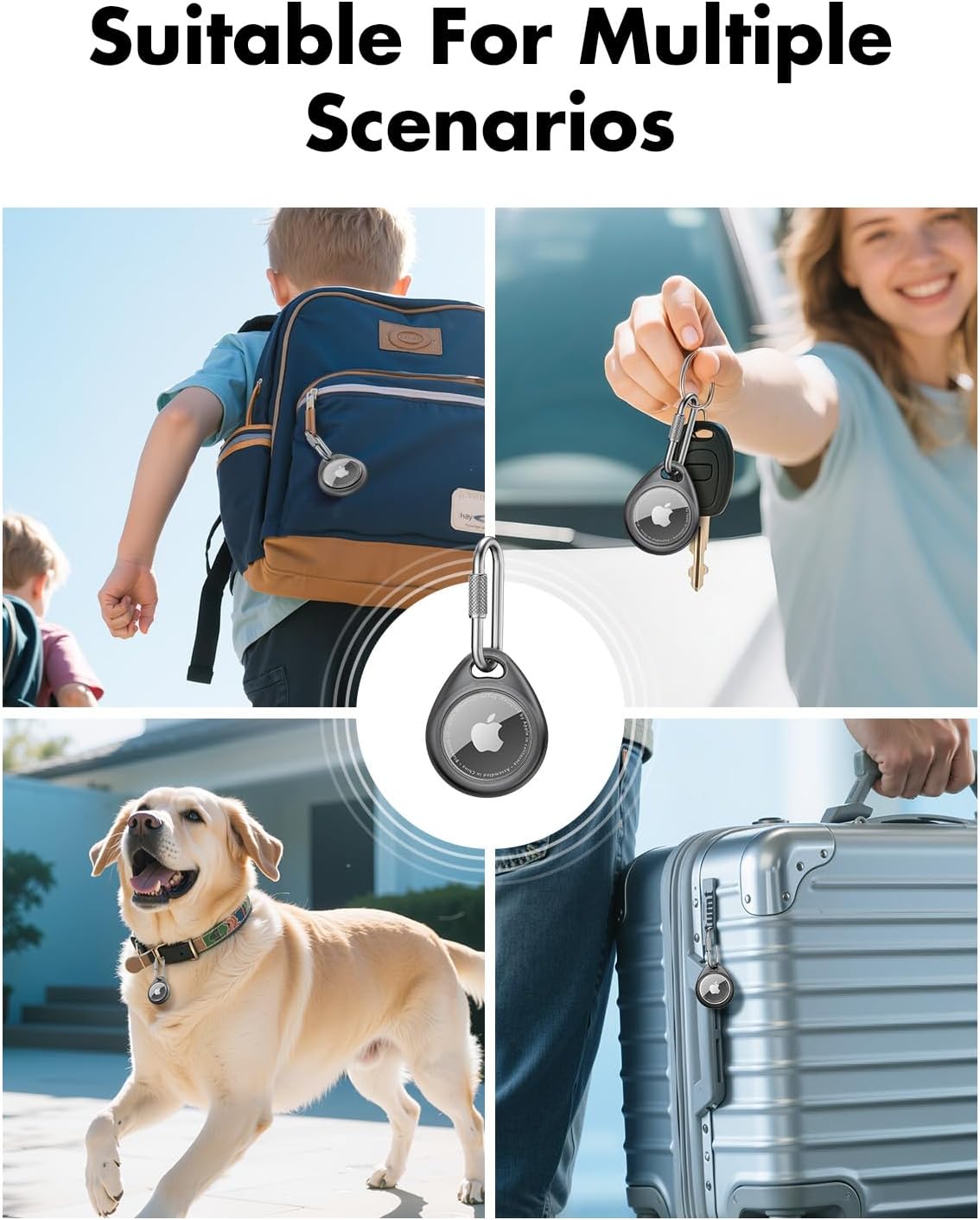 FUNDA PARA AIRTAG UNBREAKCABLE CON MOSQUETÓN PROFESIONAL 4 UNIDADES - 5