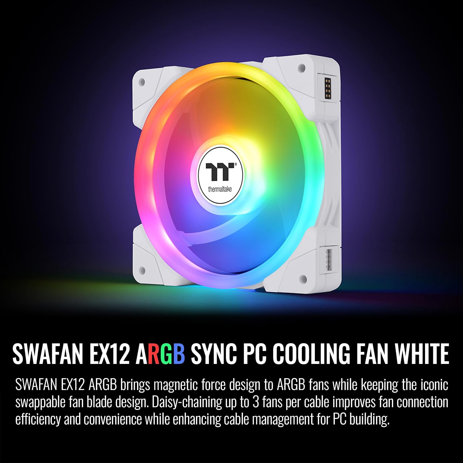 COOLER INTERNO THERMALTAKE SWAFAN EX 12 ARGB BLANCO 3 UNIDADES 120MM - 2