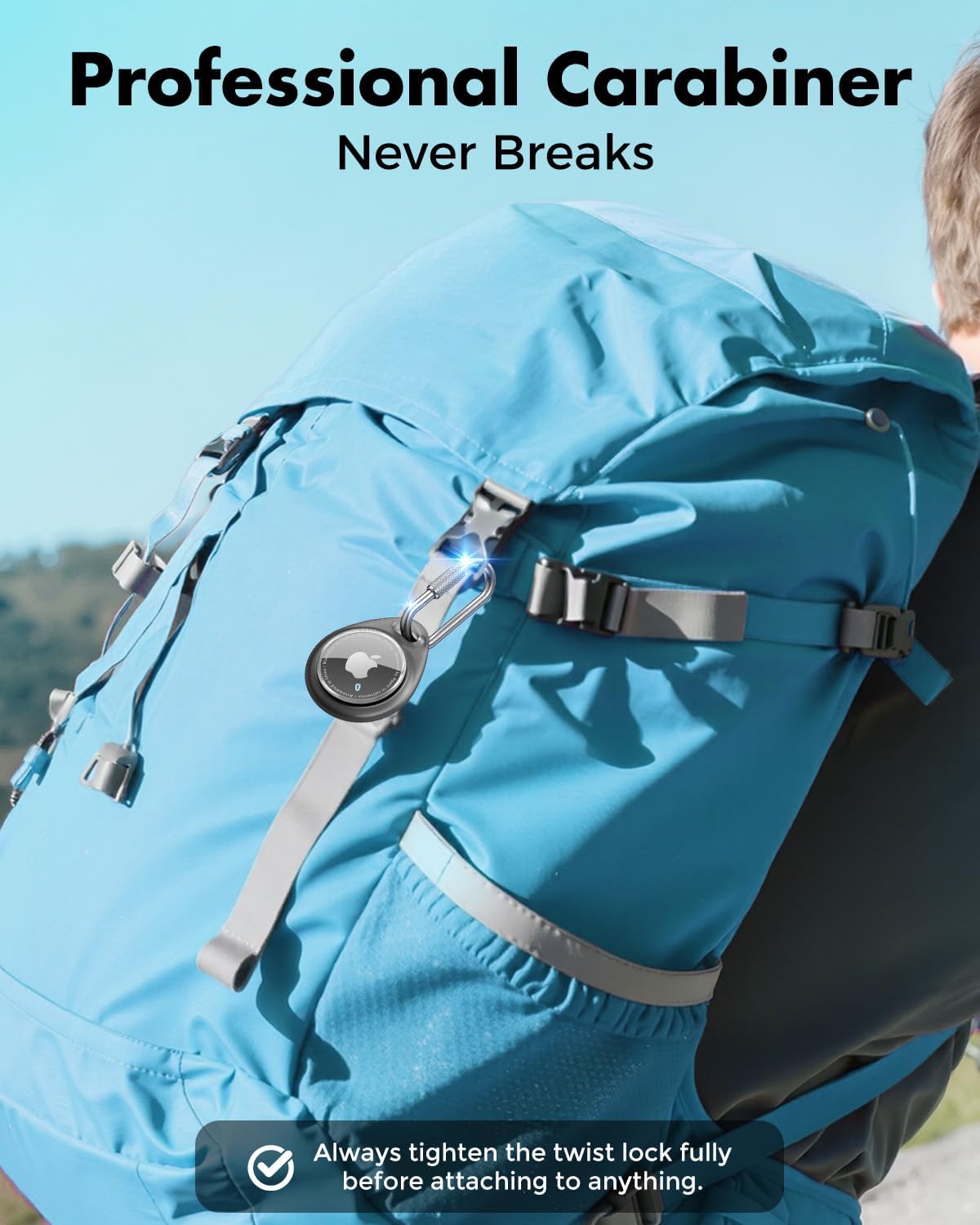 FUNDA PARA AIRTAG UNBREAKCABLE CON MOSQUETÓN PROFESIONAL, PACK DE 4 - 2