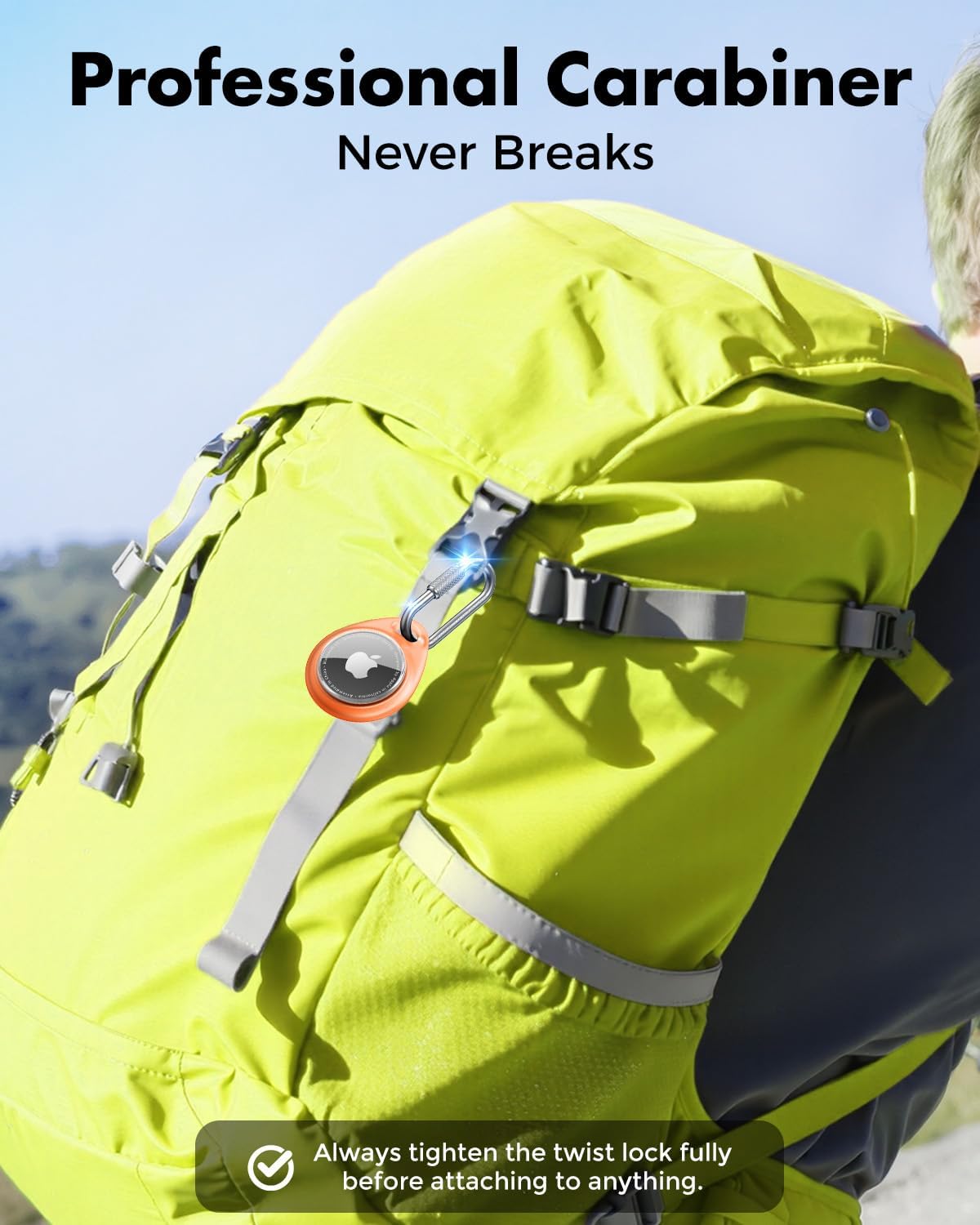 FUNDA PARA AIRTAG UNBREAKCABLE CON MOSQUETÓN PROFESIONAL 4 UNIDADES - 2