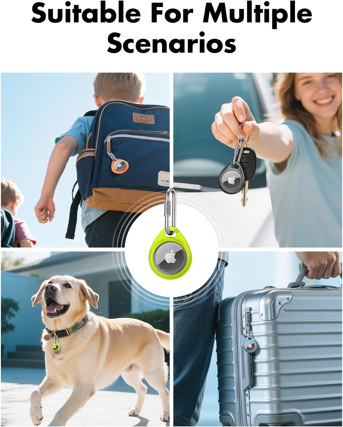 FUNDA PARA AIRTAG UNBREAKCABLE CON MOSQUETÓN PROFESIONAL 4 UNIDADES - 5