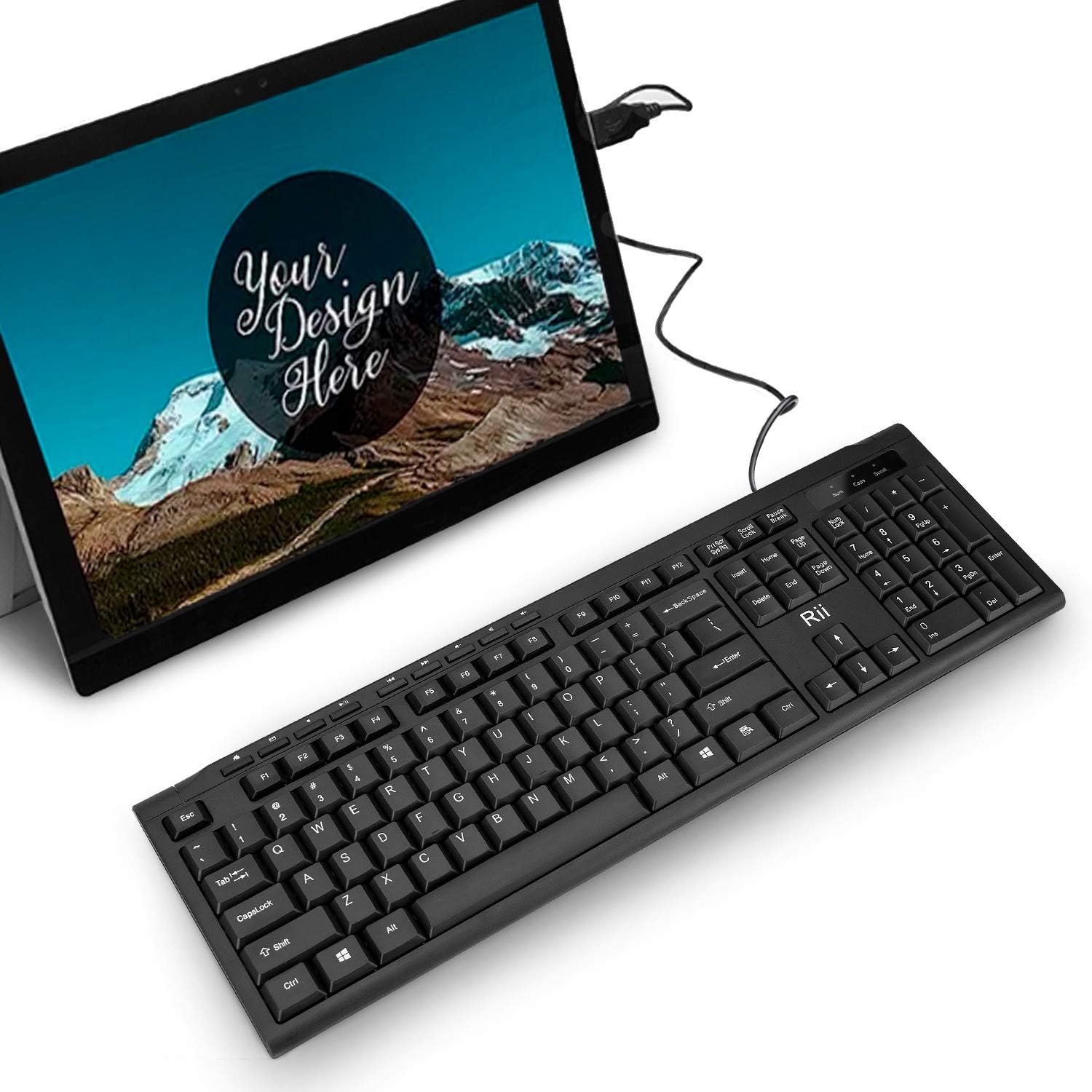 TECLADO USB RII RK907 ULTRA DELGADO COMPACTO PARA MAC Y PC NEGRO 2 UNIDADES - 2