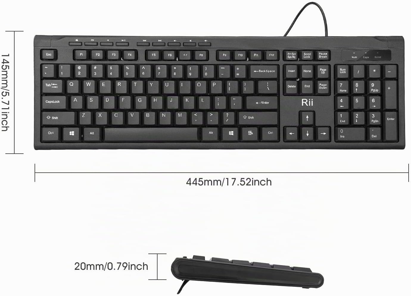 TECLADO USB RII RK907 ULTRA DELGADO COMPACTO PARA MAC Y PC NEGRO 2 UNIDADES - 4