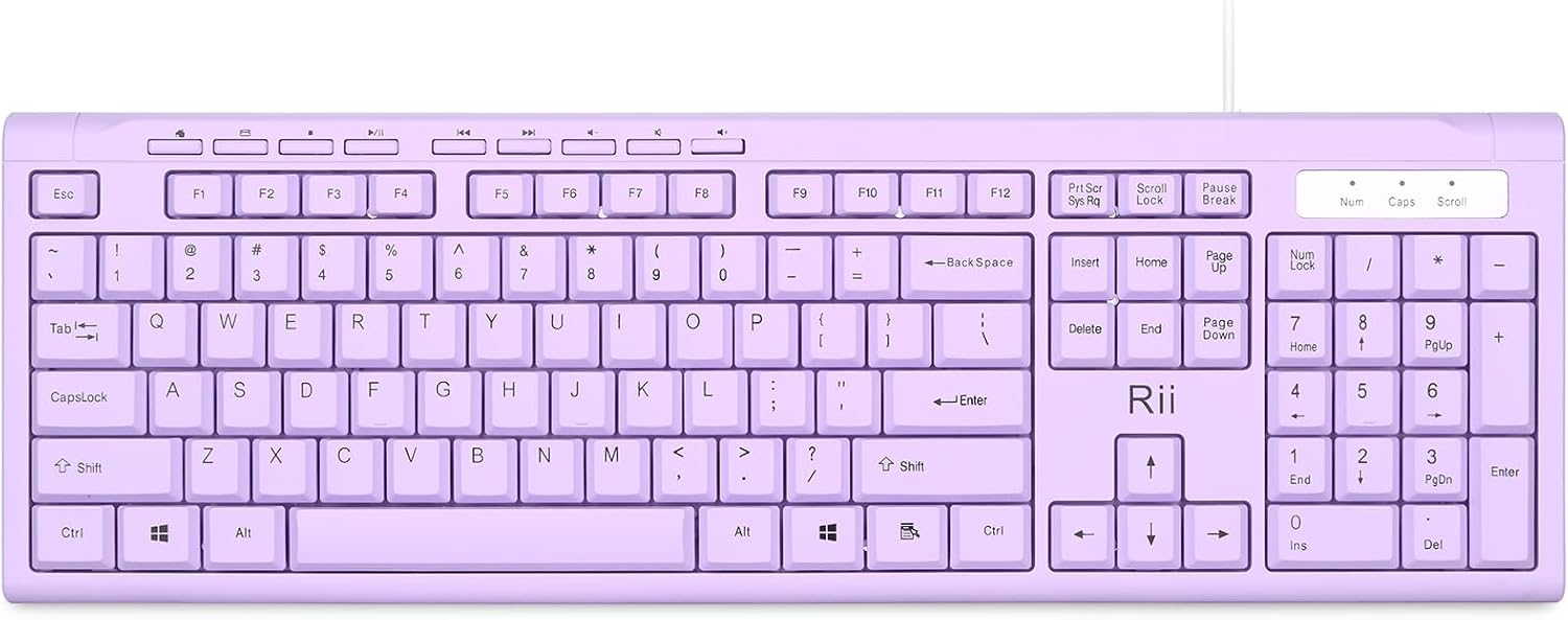TECLADO USB COMPACTO RII RK907 ULTRA-SLIM PARA MAC Y PC MORADO - 1