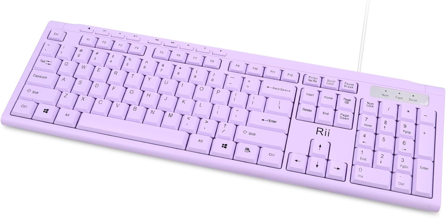 TECLADO USB COMPACTO RII RK907 ULTRA-SLIM PARA MAC Y PC MORADO - 2