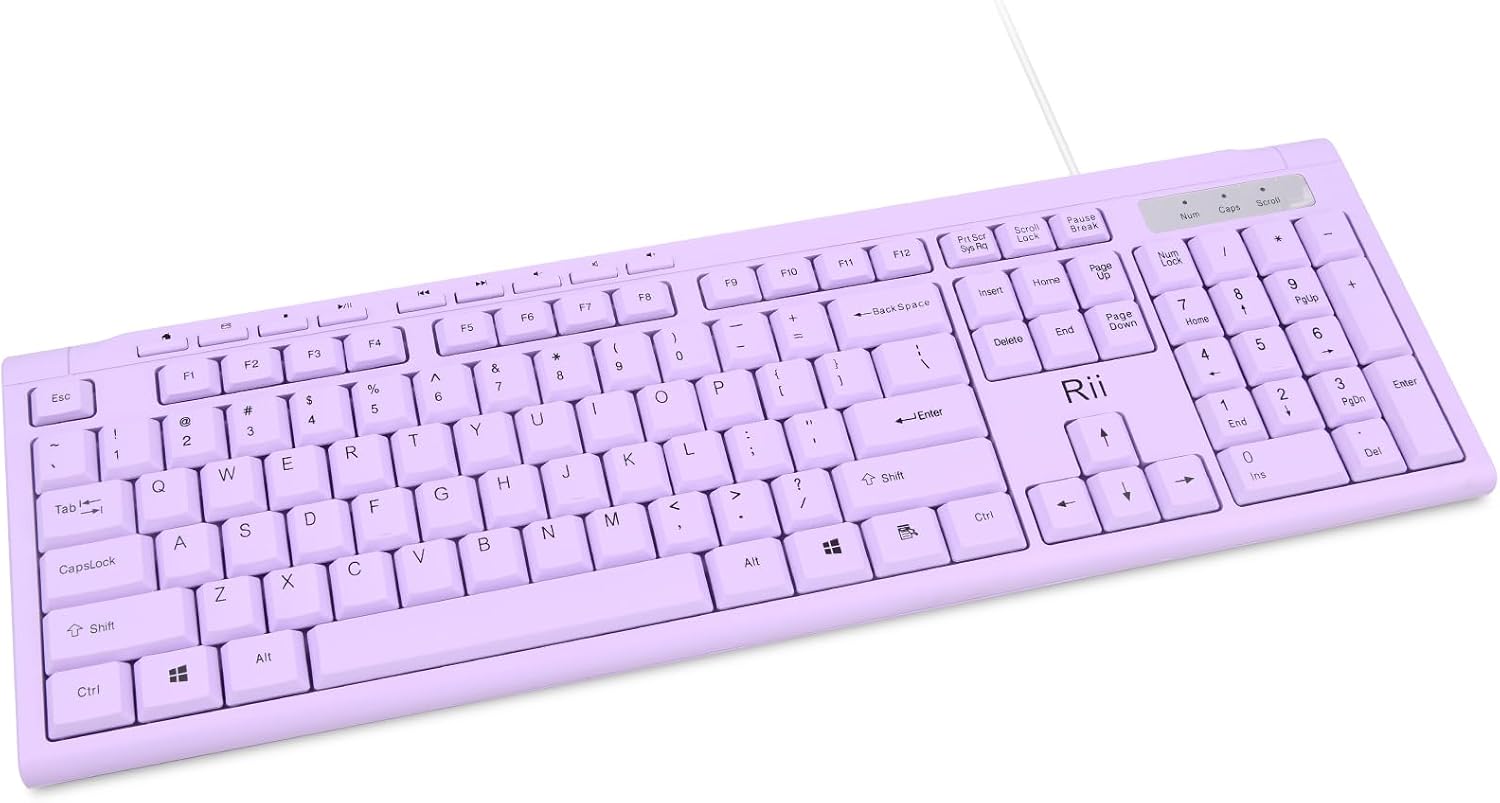TECLADO USB COMPACTO RII RK907 ULTRA-SLIM PARA MAC Y PC MORADO - 3