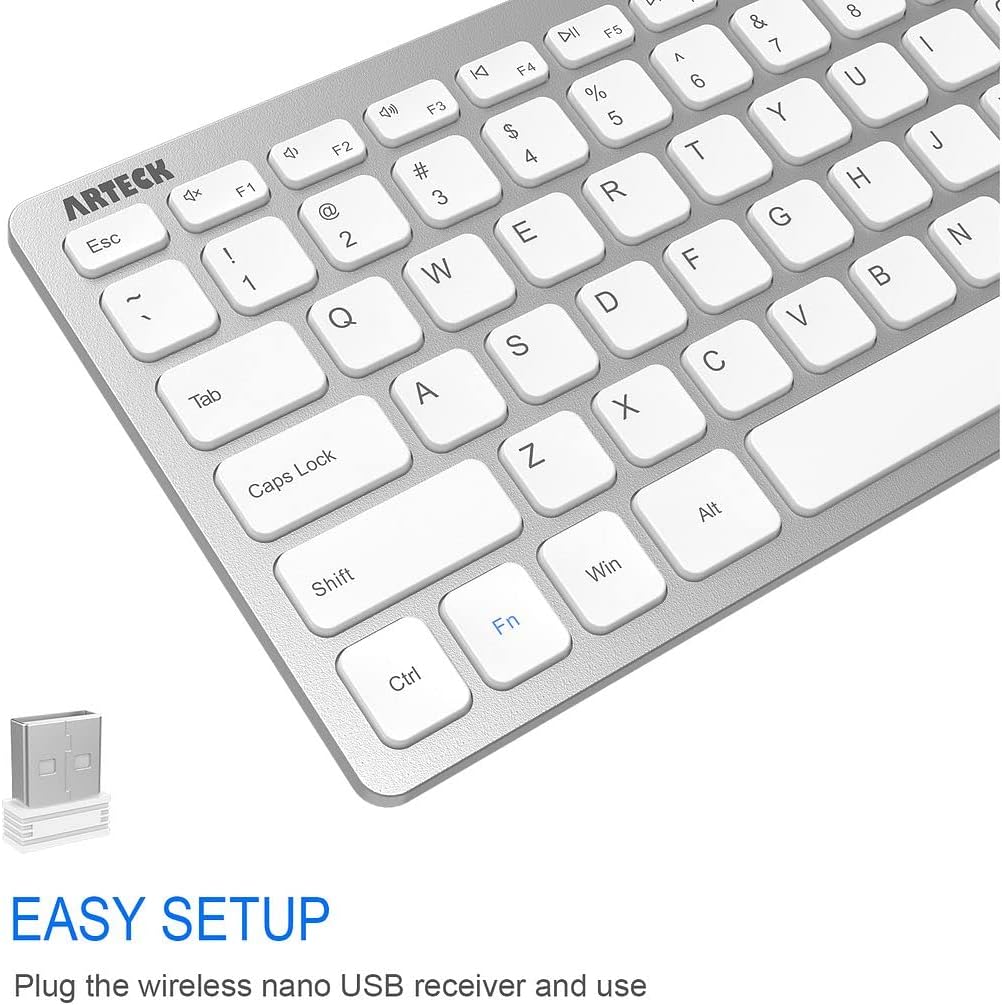 TECLADO INALÁMBRICO ARTECK HW098 2.4G ULTRA DELGADO PLATEADO - 2
