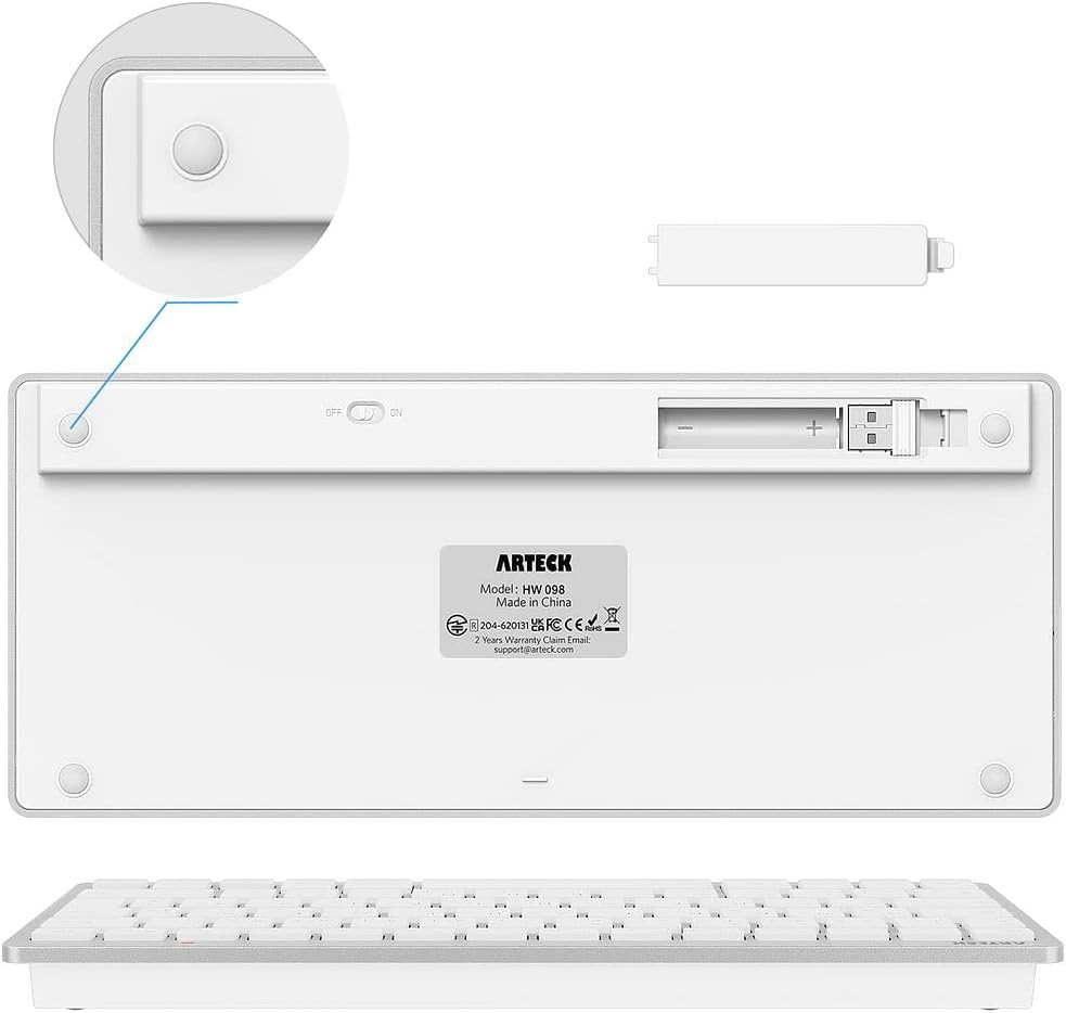 TECLADO INALÁMBRICO ARTECK HW098 2.4G ULTRA DELGADO PLATEADO - 5