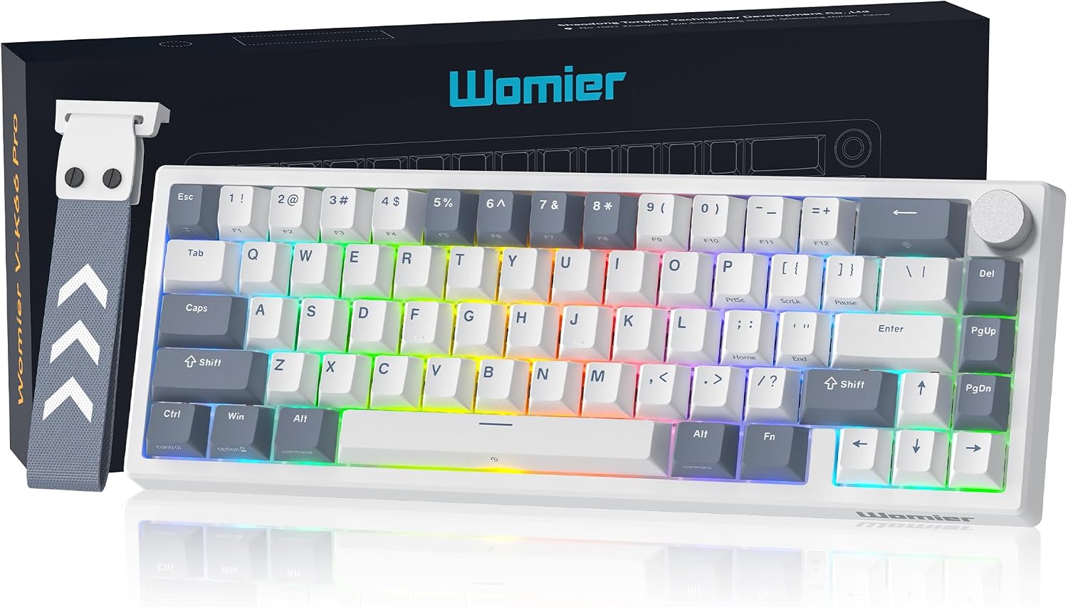 TECLADO MECÁNICO WOMIER VK66 PRO 60% CON CABLE Y SWITCHES LINEALES POM - 1