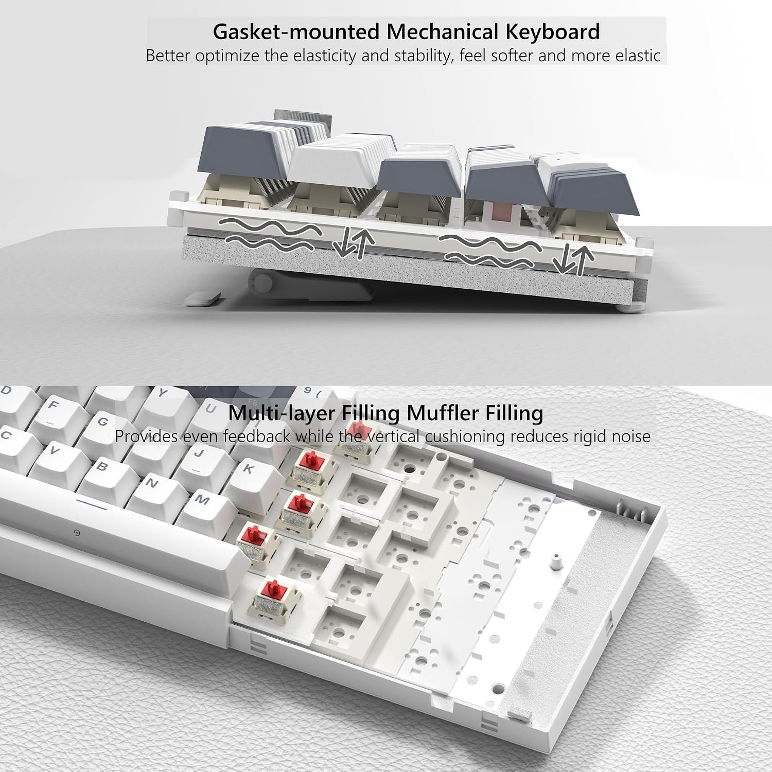 TECLADO MECÁNICO WOMIER VK66 PRO 60% CON CABLE Y SWITCHES LINEALES POM - 4