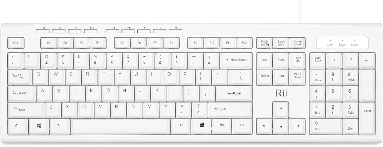 TECLADO USB COMPACTO RII RK907 ULTRA-SLIM BLANCO PARA MAC Y PC - 1