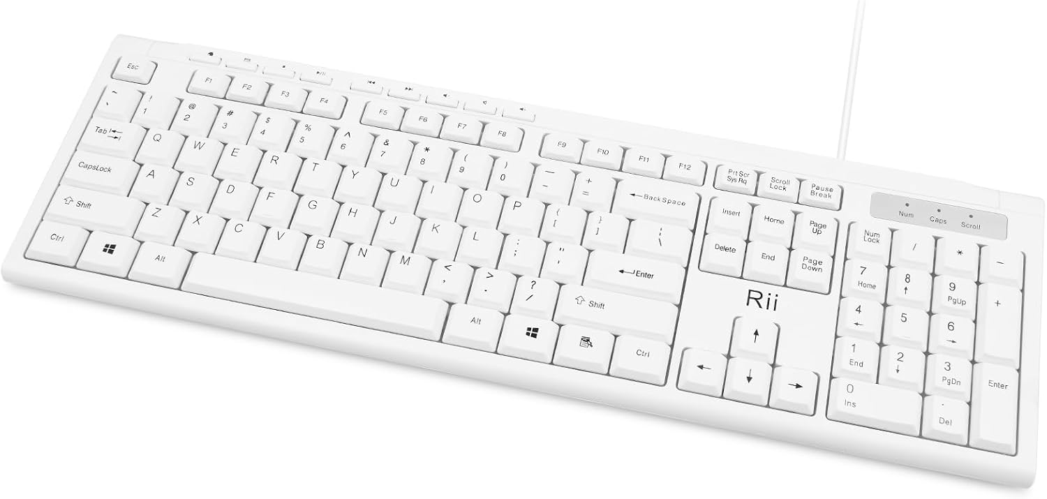 TECLADO USB COMPACTO RII RK907 ULTRA-SLIM BLANCO PARA MAC Y PC - 2