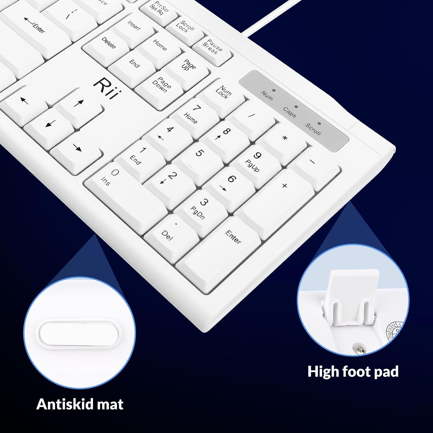 TECLADO USB COMPACTO RII RK907 ULTRA-SLIM BLANCO PARA MAC Y PC - 5