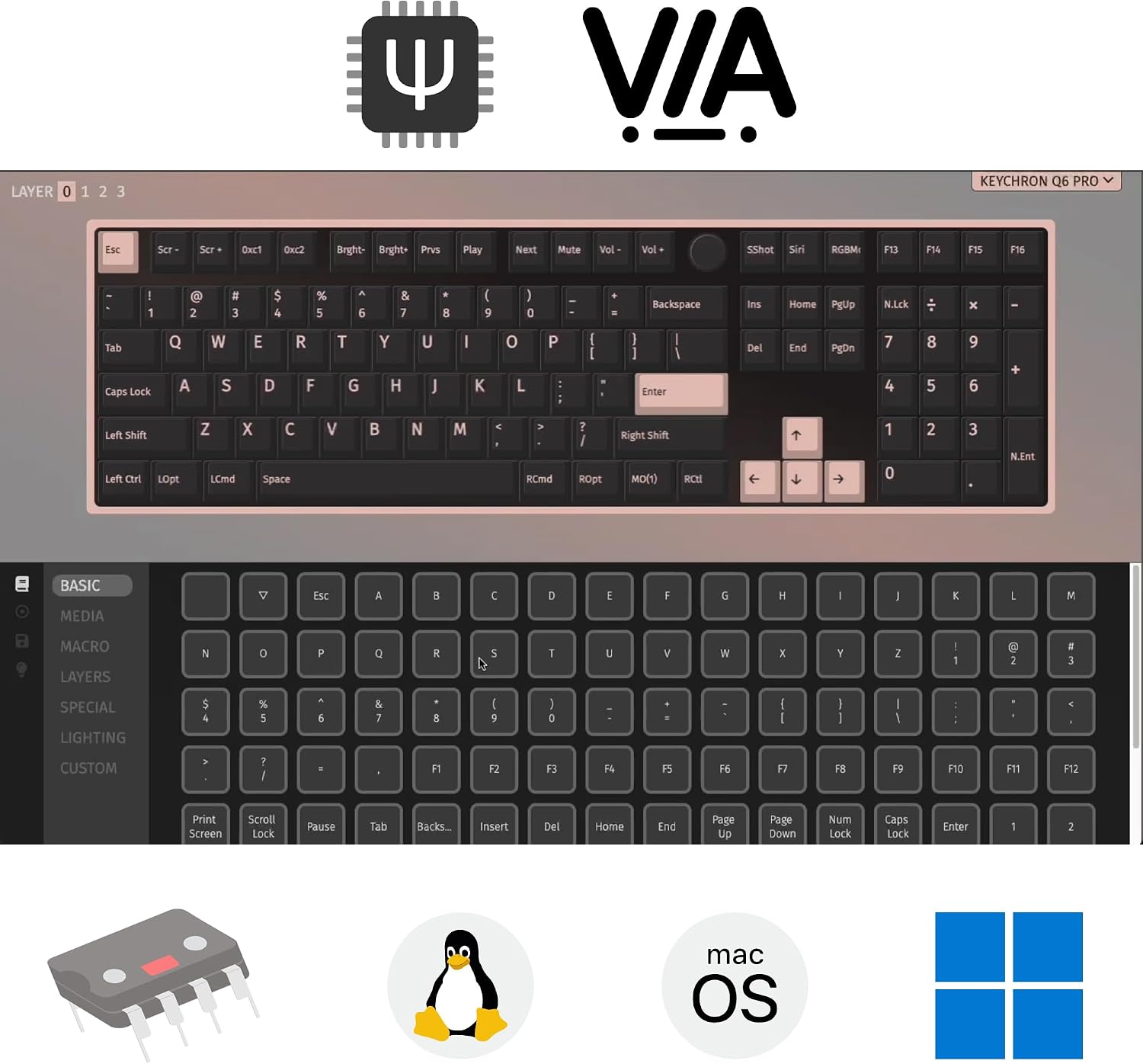 TECLADO MECÁNICO KEYCHRON Q6 PRO INALÁMBRICO FULL SIZE - 4