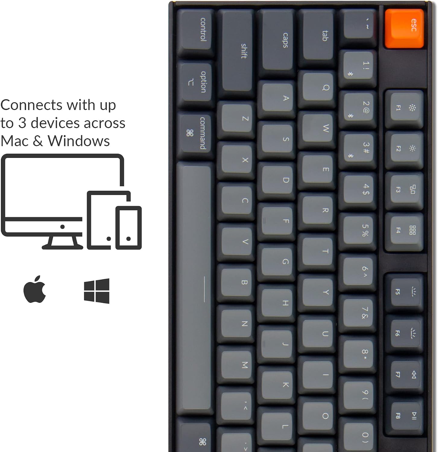 TECLADO MECÁNICO KEYCHRON K10 RGB BLUETOOTH INALÁMBRICO Y USB CON 104 TECLAS Y SWITCH SUPER RED - 4