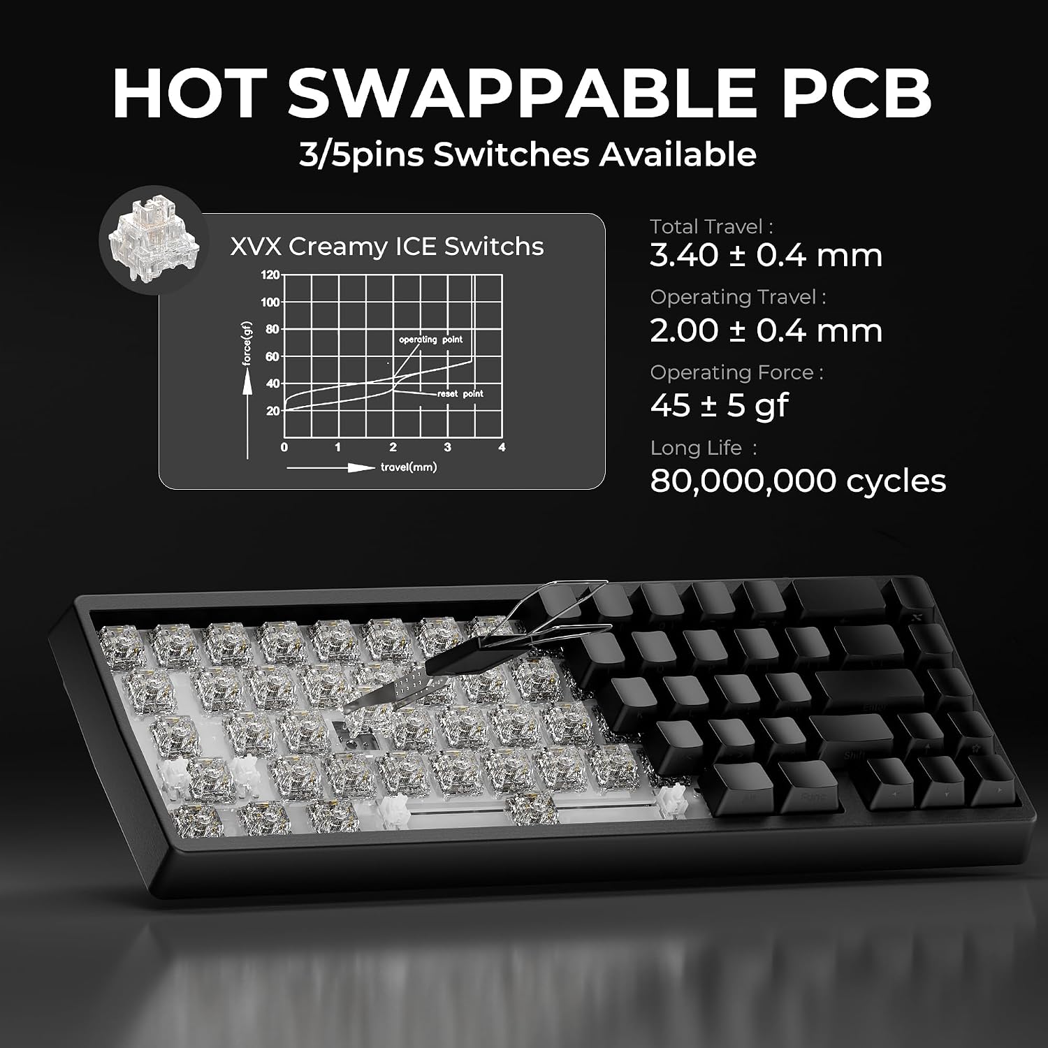 TECLADO INALÁMBRICO HITIME XVX M67 60% QMK/VIA PHANTOM GAMING - 5