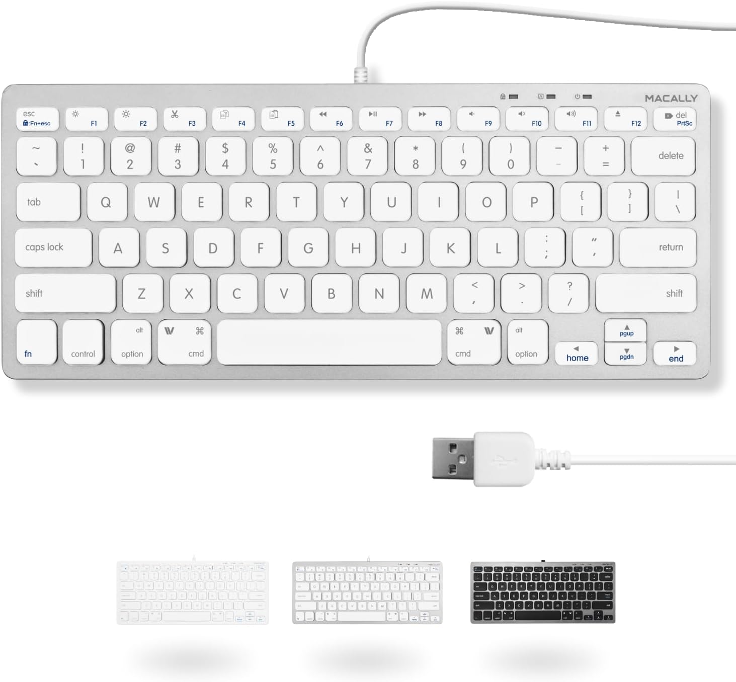 TECLADO PEQUEÑO CON CABLE MACALLY PARA MAC Y WINDOWS 78 TECLAS - 1