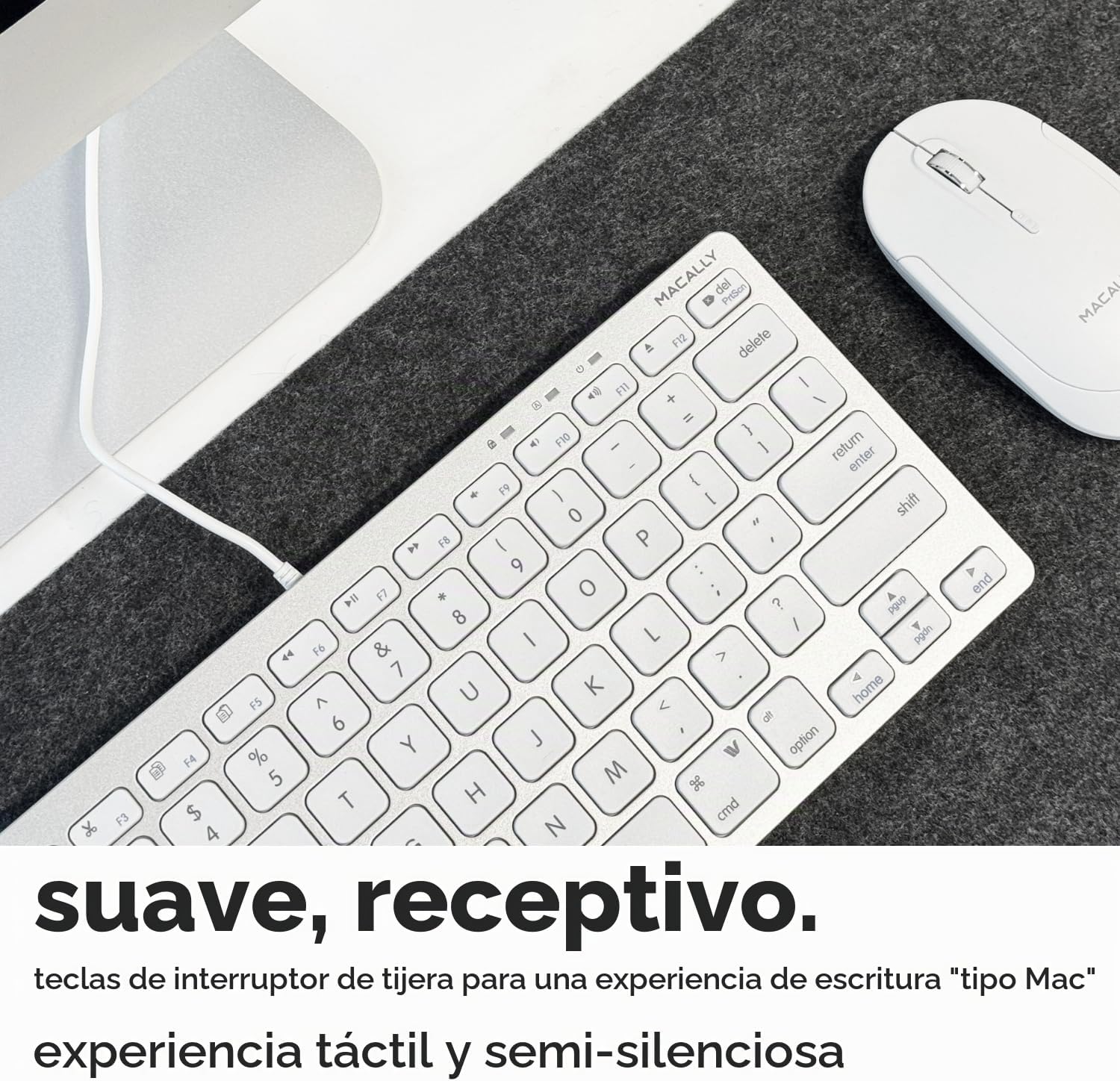 TECLADO PEQUEÑO CON CABLE MACALLY PARA MAC Y WINDOWS 78 TECLAS - 5
