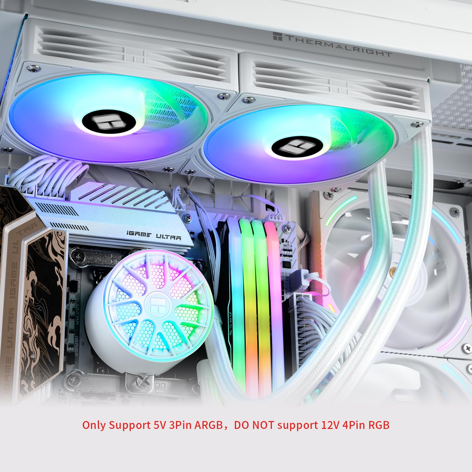 ENFRIADOR LÍQUIDO PARA CPU THERMALRIGHT AQUA ELITE 240 V6 ARGB BLANCO 240MM - 2