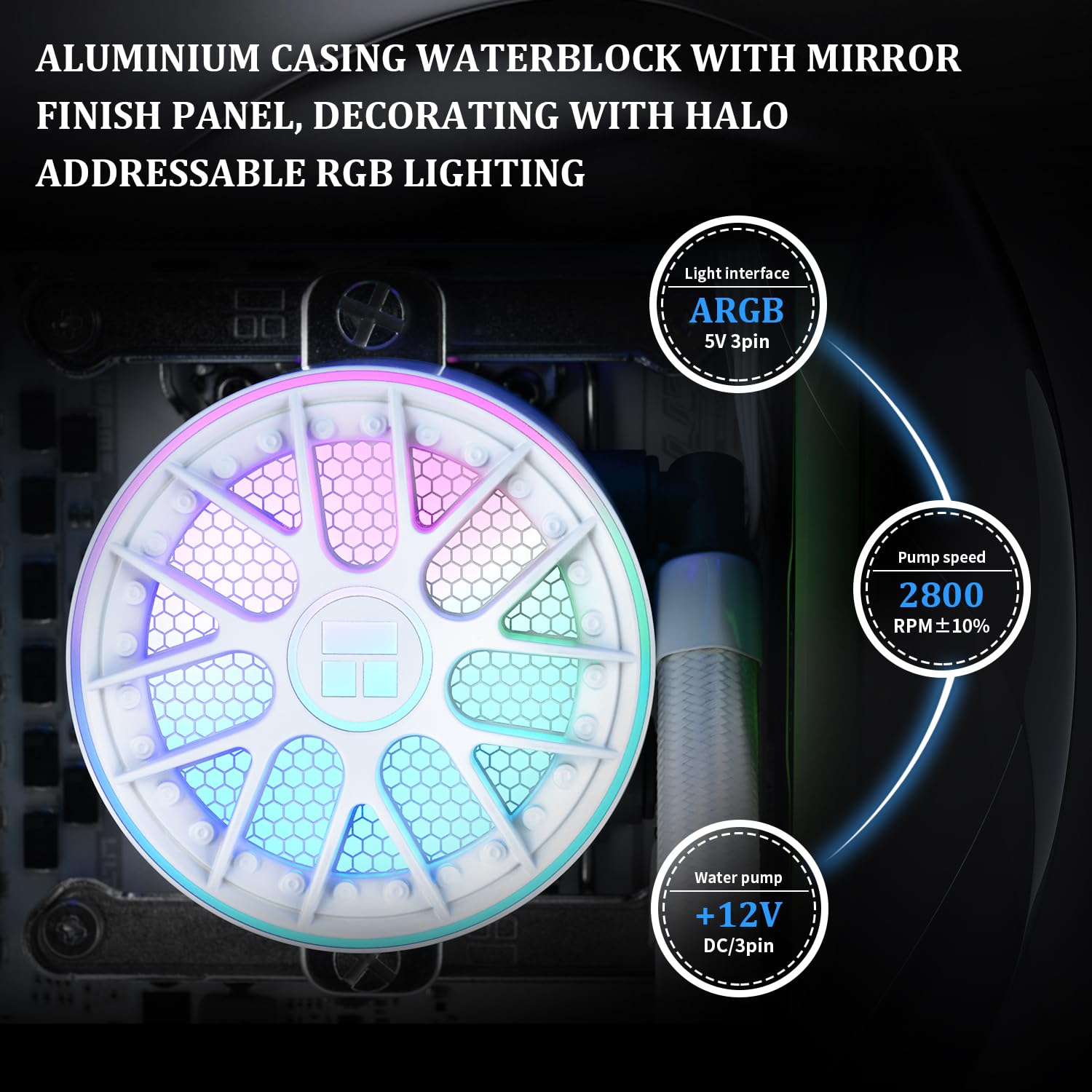 ENFRIADOR LÍQUIDO PARA CPU THERMALRIGHT AQUA ELITE 240 V6 ARGB BLANCO 240MM - 3
