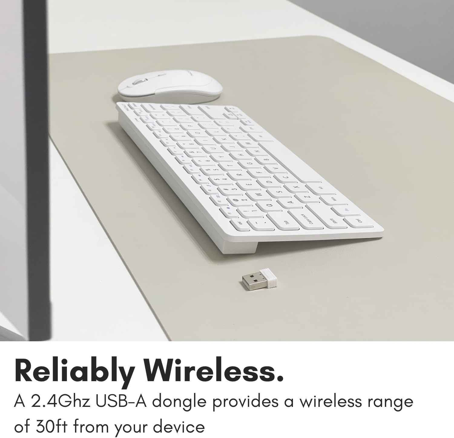 TECLADO INALÁMBRICO MACALLY MINI COMPACTO BLANCO 2.4G USB - 3