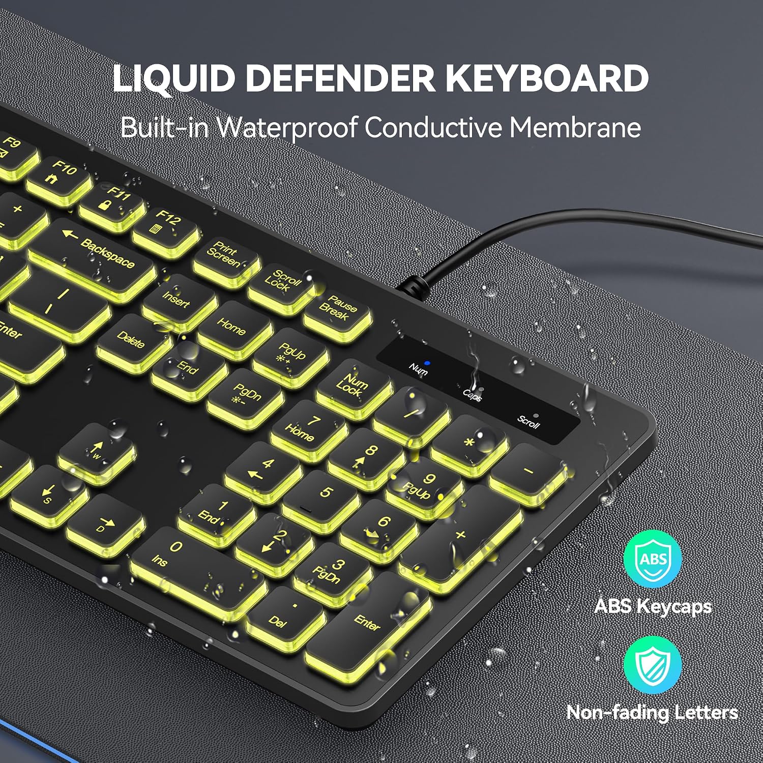 TECLADO CON CABLE TECKNET MODELO UL0ENW0002 RETROILUMINADO RGB - 4