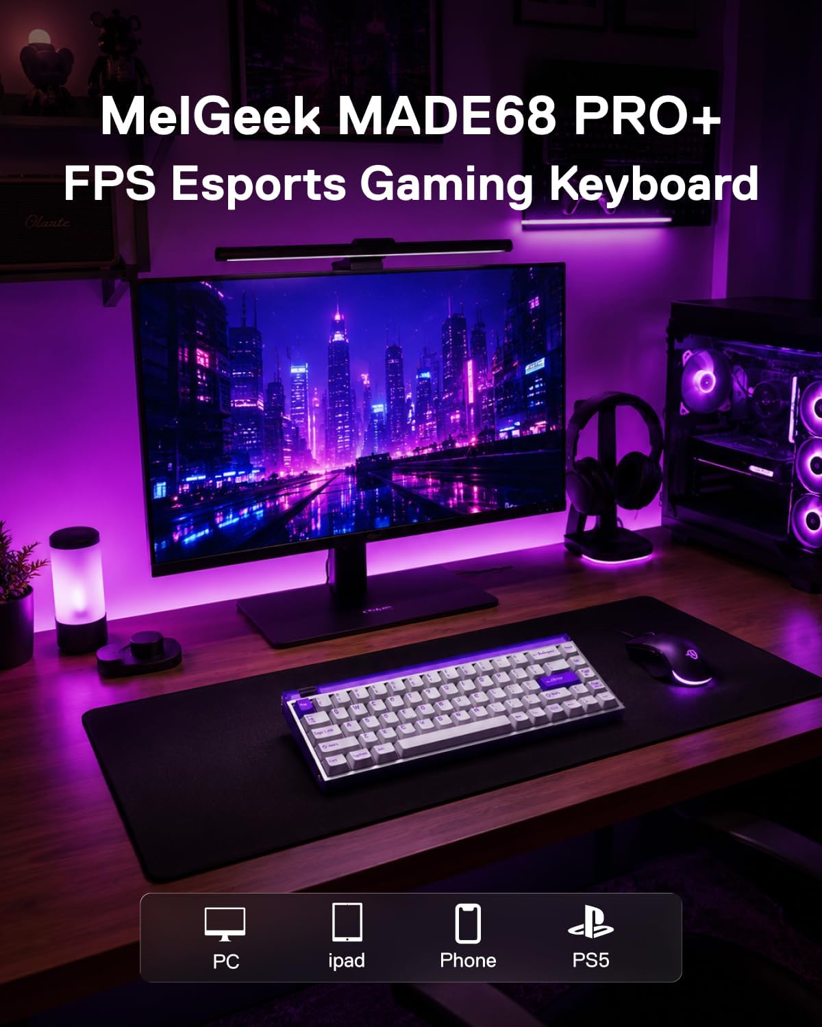 TECLADO MELGEEK MADE68 PRO+ CON CABLE EFECTO HALL PARA GAMING 65% - 3