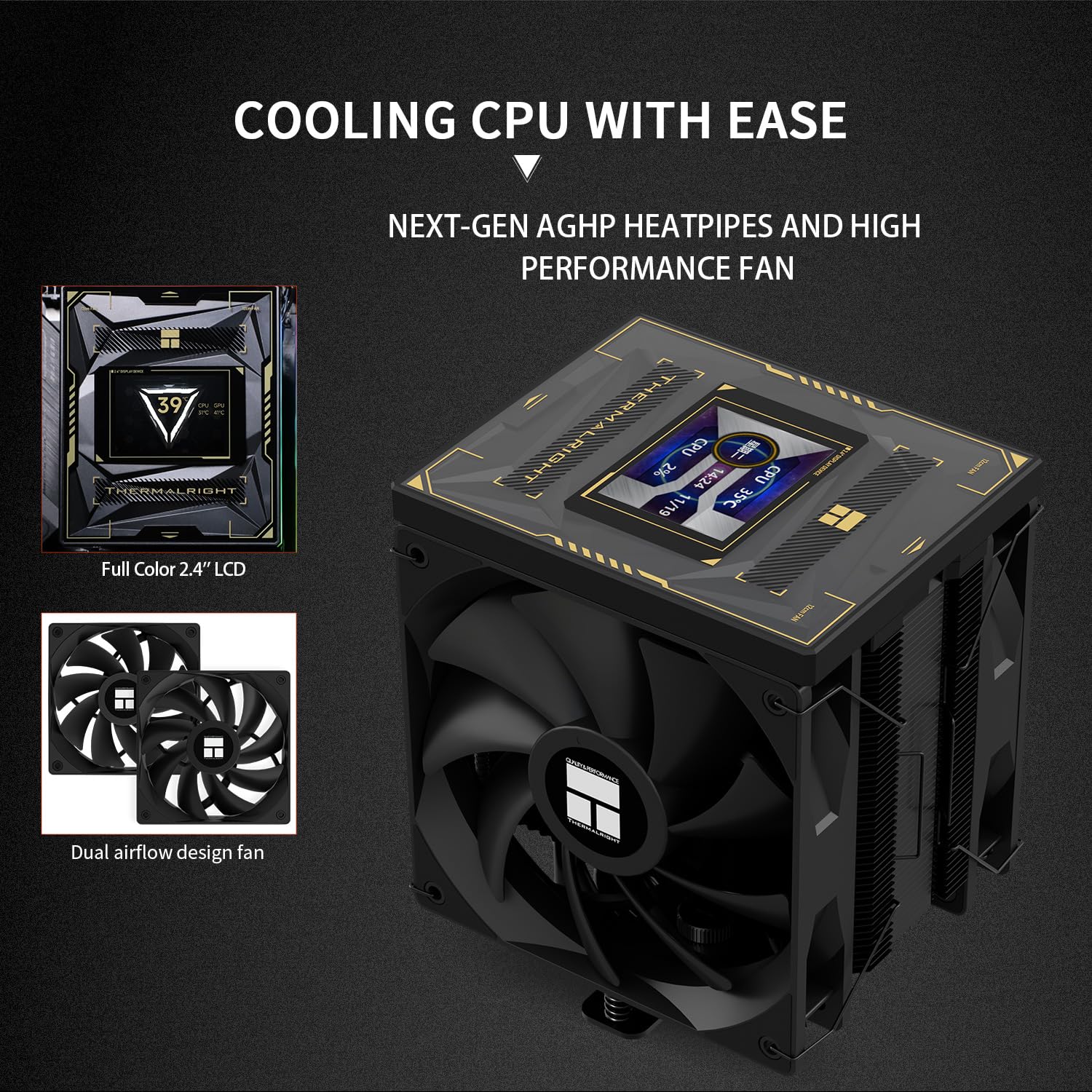 ENFRIADOR DE CPU THERMALRIGHT BURST ASSASSIN 120 VISION BLACK CON PANTALLA LCD 2.4 PULGADAS - 3