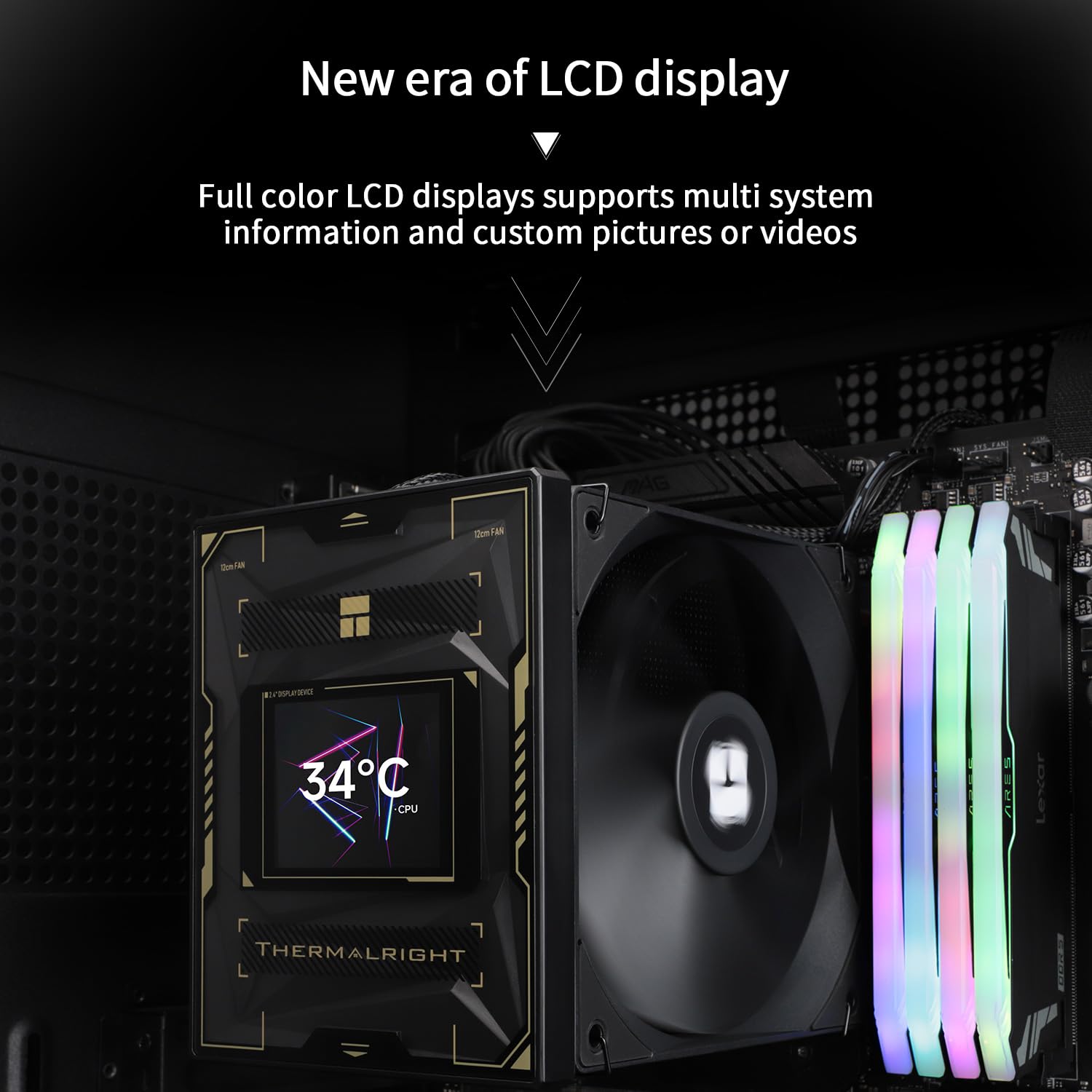 ENFRIADOR DE CPU THERMALRIGHT BURST ASSASSIN 120 VISION BLACK CON PANTALLA LCD 2.4 PULGADAS - 4