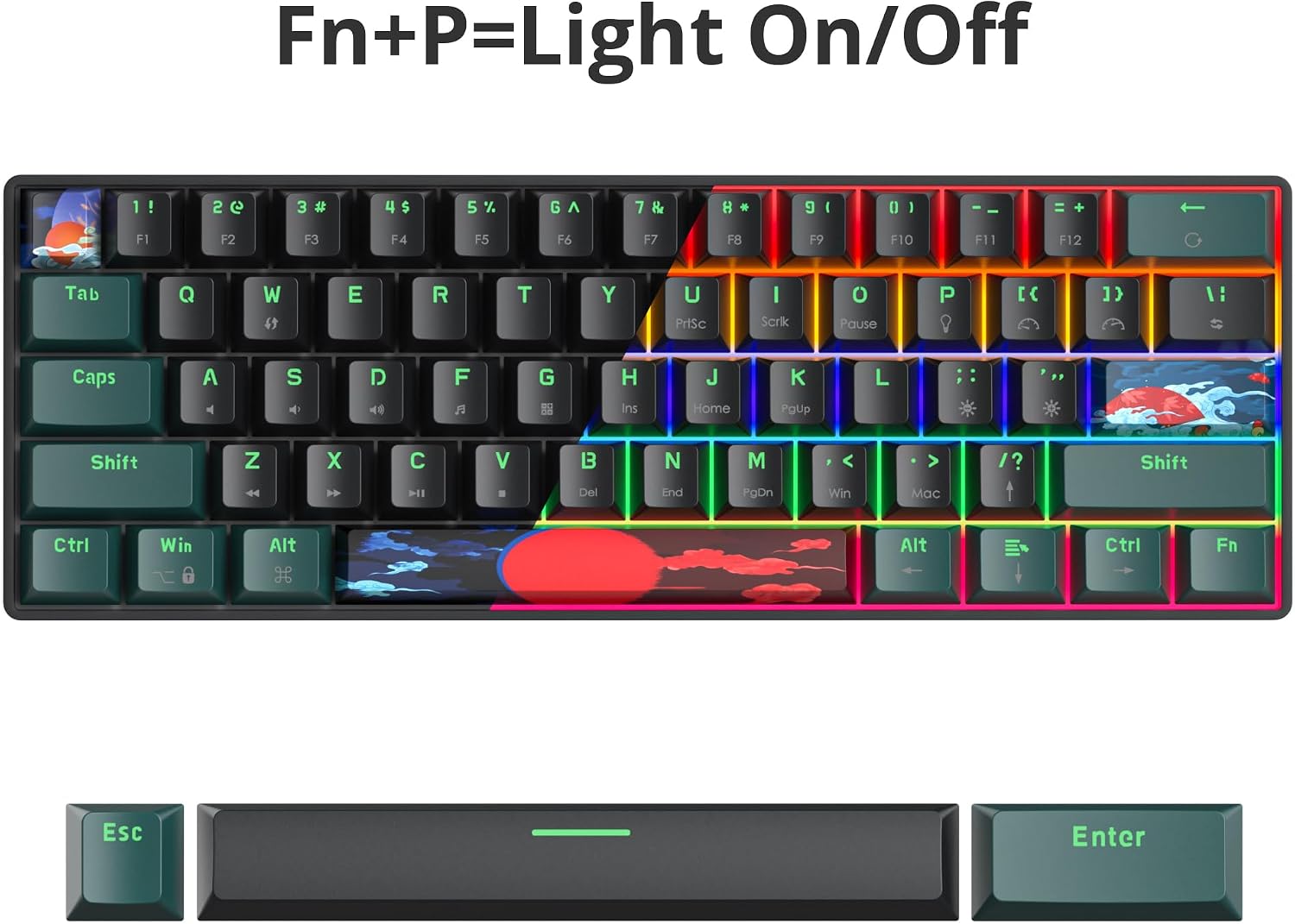 TECLADO MECÁNICO OWPKEENTHY 60% CON CABLE - 4