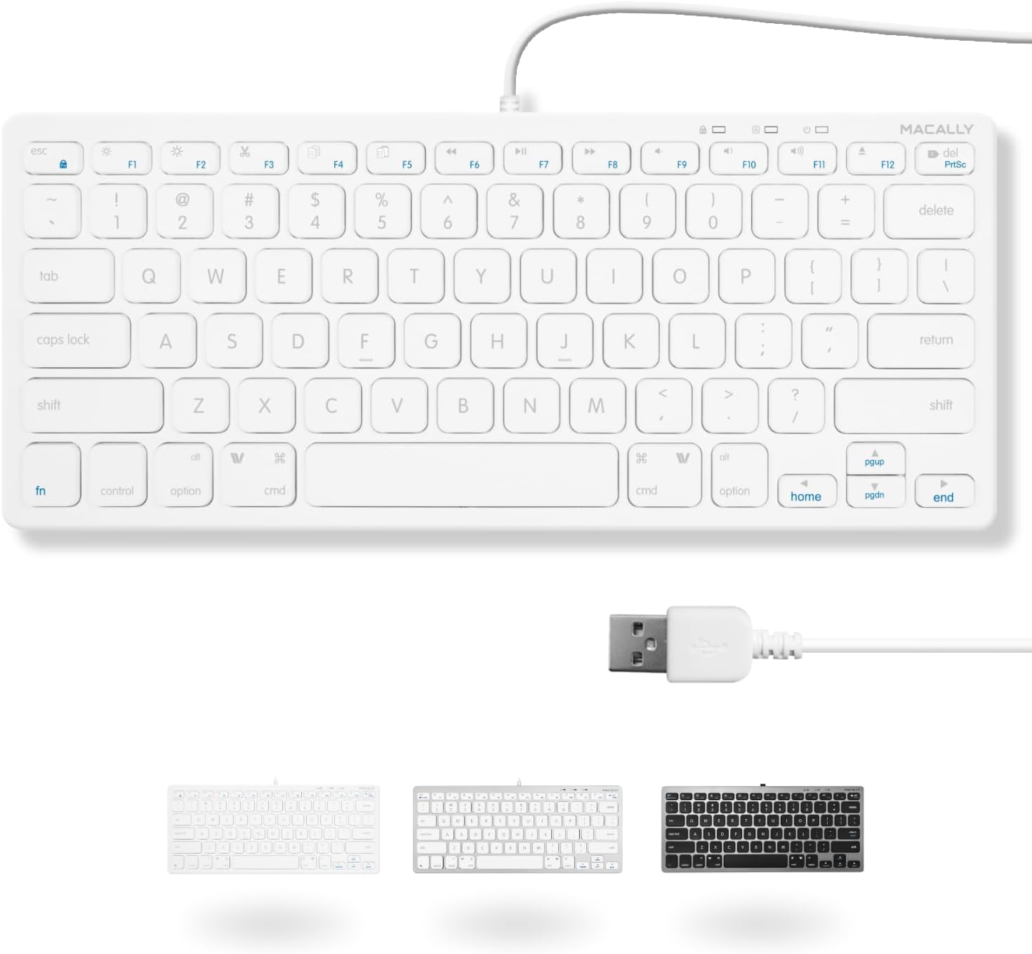 TECLADO USB MACALLY CON 78 TECLAS Y 13 ACCESOS DIRECTOS BLANCO - 1