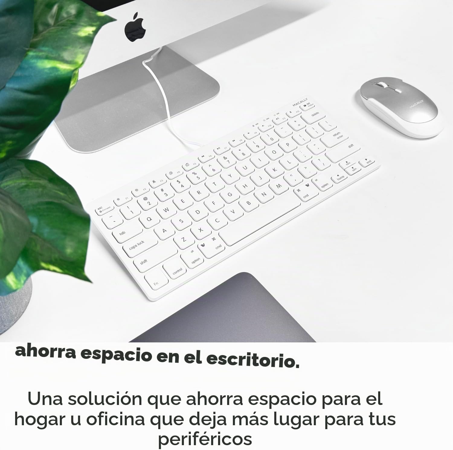 TECLADO USB MACALLY CON 78 TECLAS Y 13 ACCESOS DIRECTOS BLANCO - 2