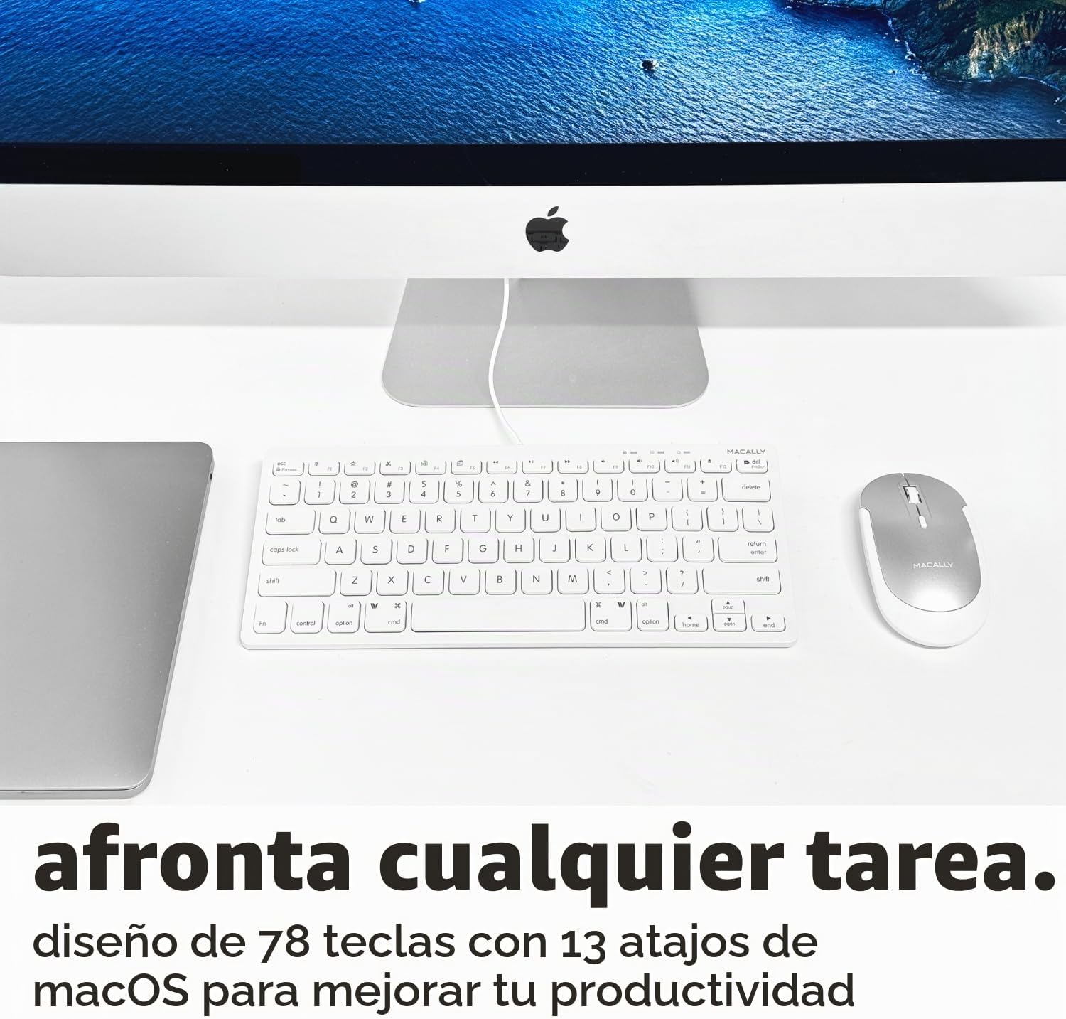 TECLADO USB MACALLY CON 78 TECLAS Y 13 ACCESOS DIRECTOS BLANCO - 4