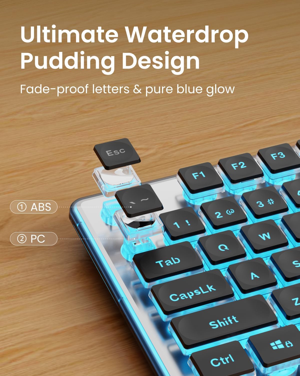 TECLADO CON CABLE SEUNKWANG GX710S RETROILUMINADO AZUL - 2