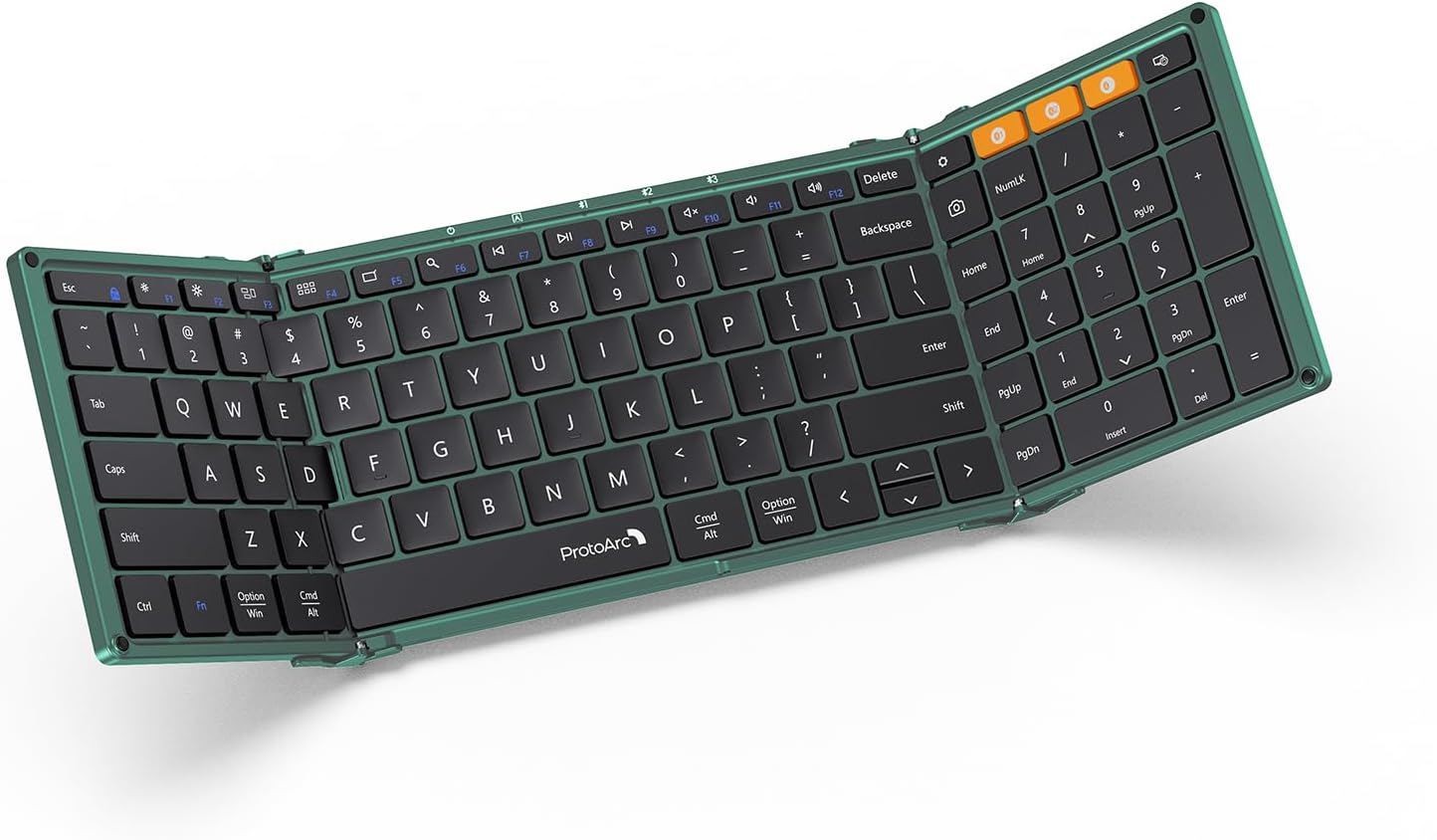 TECLADO PLEGABLE BLUETOOTH PROTOARC XK01 FULL-SIZE VERDE - 1