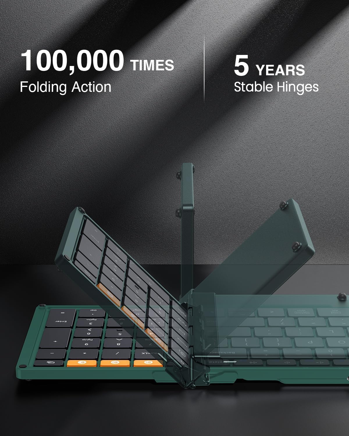 TECLADO PLEGABLE BLUETOOTH PROTOARC XK01 FULL-SIZE VERDE - 2