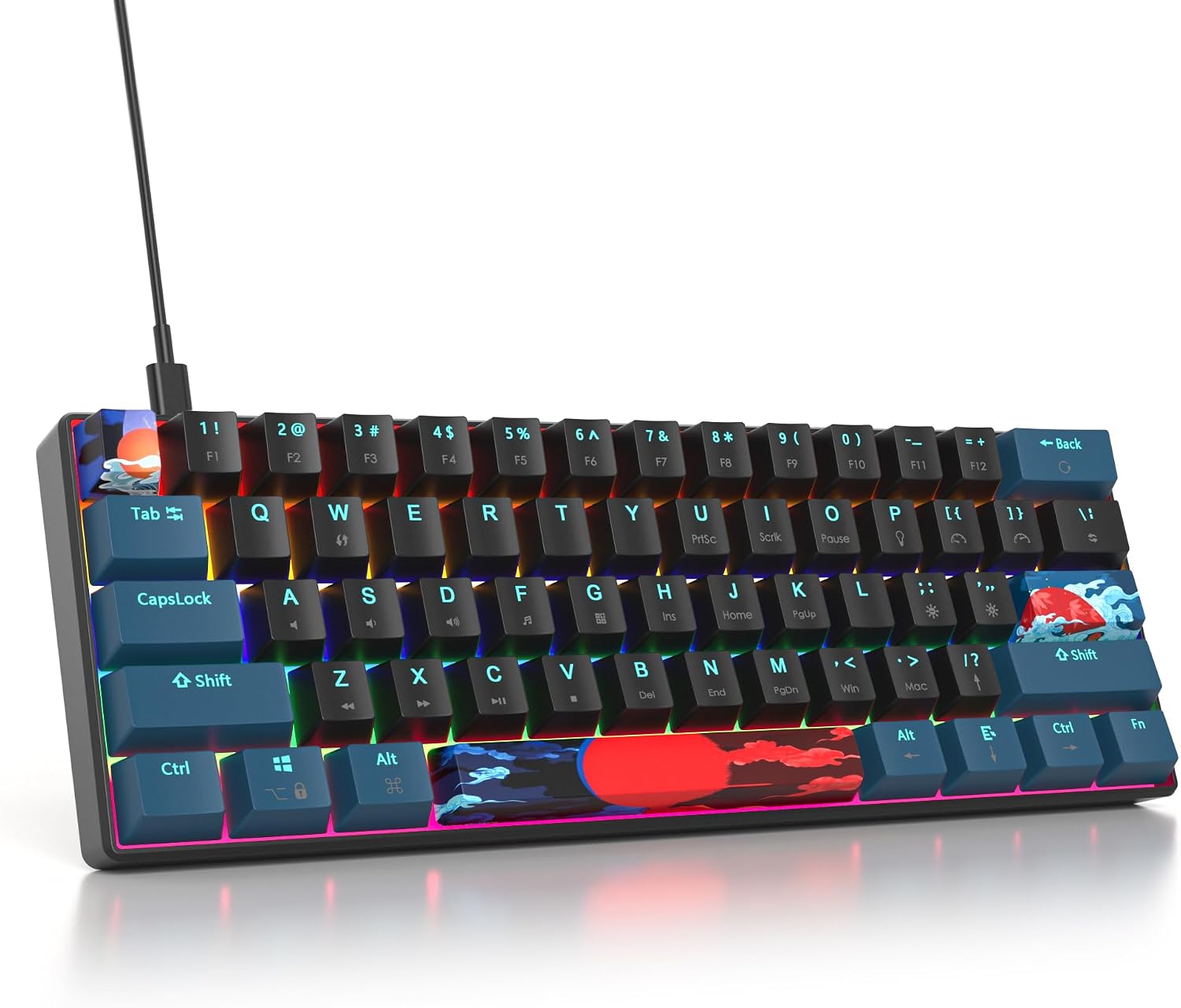 TECLADO MECÁNICO CABLEADO OWPKEENTHY 60% COMPACTO - 1