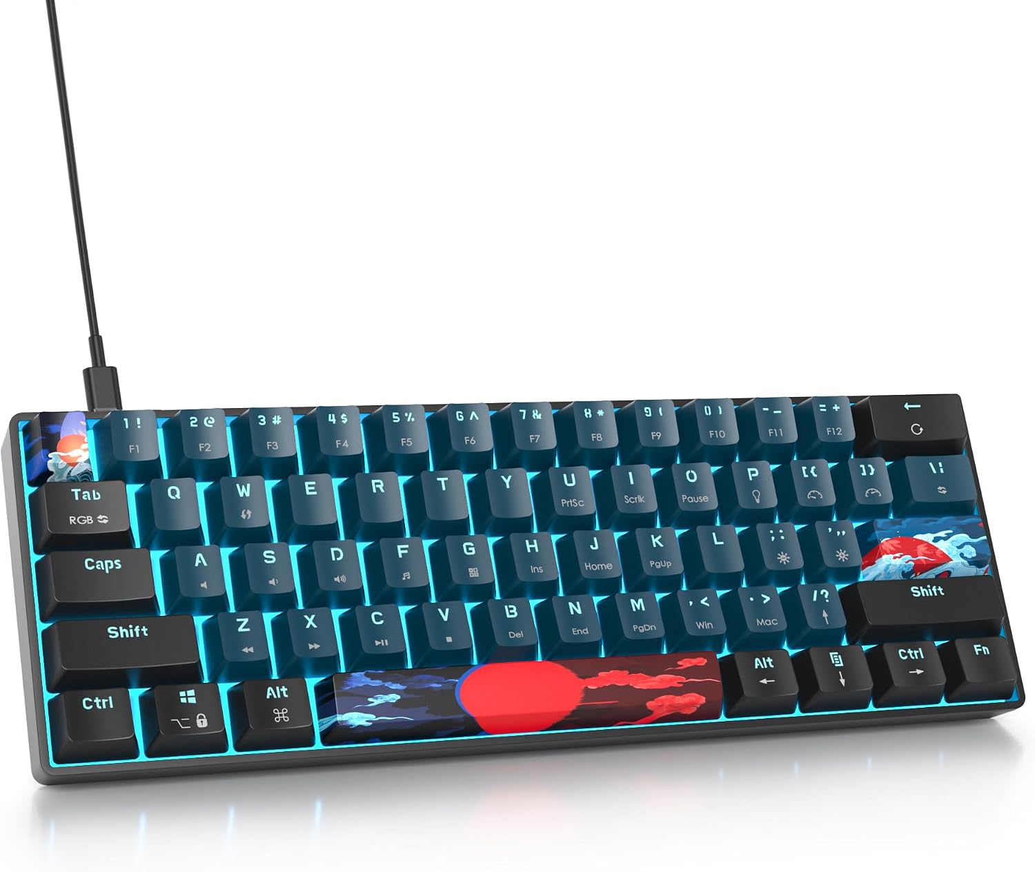 TECLADO MECÁNICO CABLEADO OWPKEENTHY 60% COMPACTO - 1