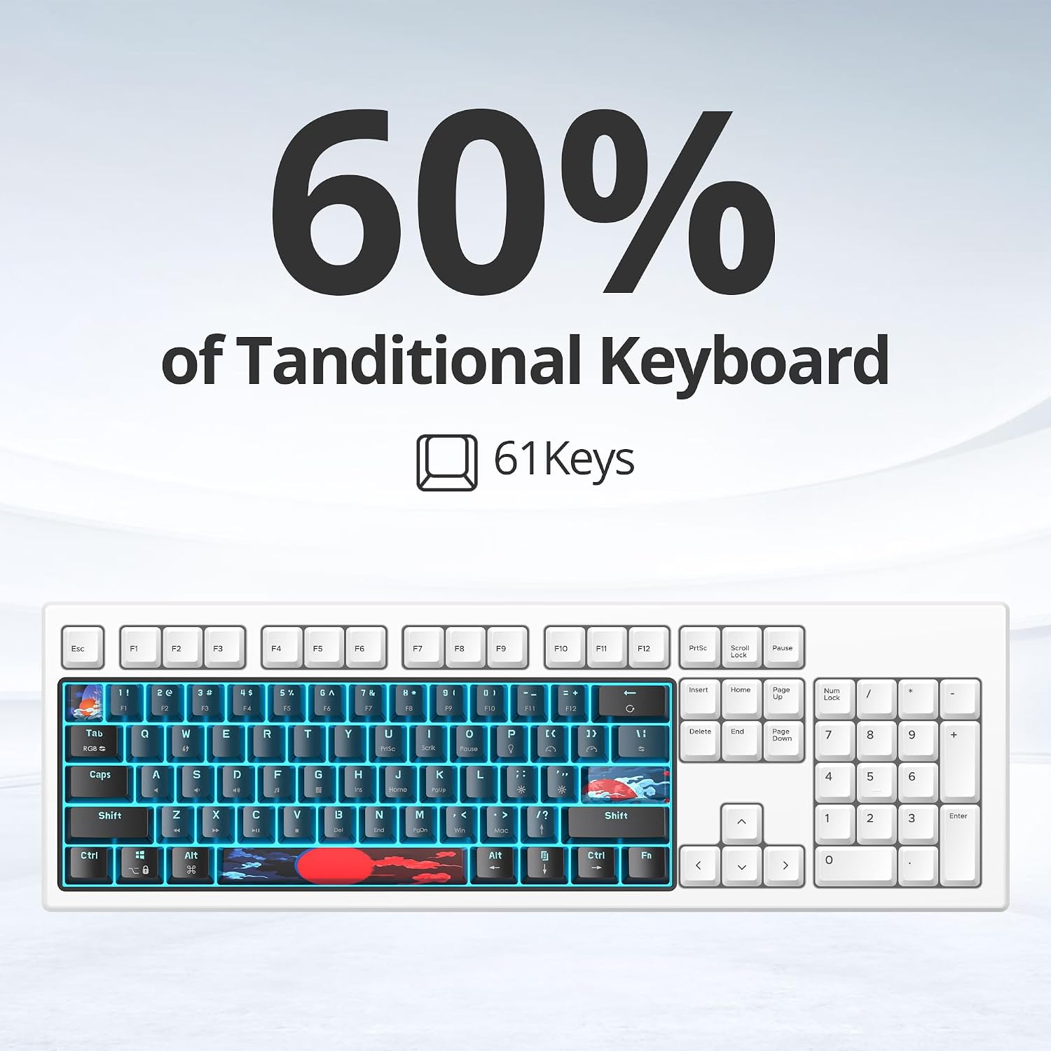 TECLADO MECÁNICO CABLEADO OWPKEENTHY 60% COMPACTO - 2